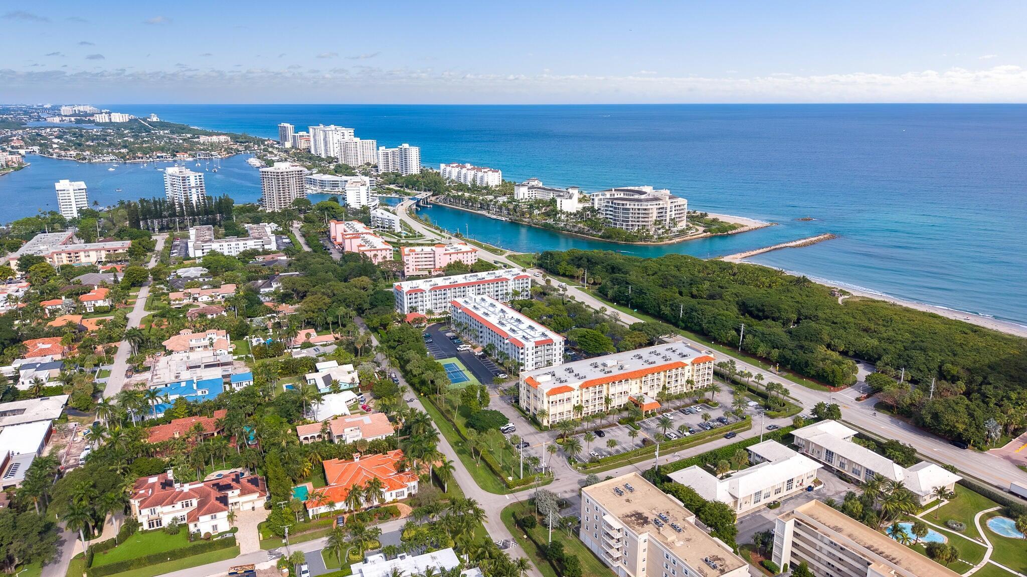 Fully furnished annual lease (or shorter term) steps from the beach and minutes to Downtown Boca's restaurants and shopping. Light and bright south facing condo with quality upgrades. Updated kitchen with wine cooler and ample storage. Neutral tile flooring throughout the condo. Spacious primary suite. Furnished with everything you will need during your stay. Tierra Del Mar amenities include a tennis court (with pickleball lines), bbq grills, and heated pool (closed estimated 6-10 months).