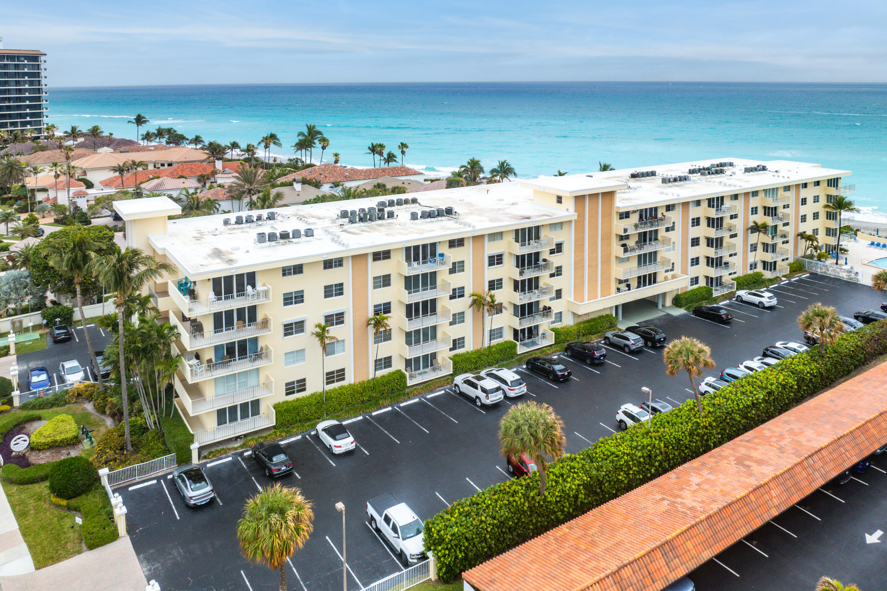 Welcome to this stunning 2-bedroom, 2-bath oceanfront condo in the heart of Juno Beach! Completely updated, this condo features high-end laminate flooring throughout, a beautifully remodeled kitchen with custom white cabinets, a striking glass tile backsplash, new stainless steel appliances, and sleek quartz countertops. Both bathrooms have been thoughtfully updated with quartz counters and white cabinetry. The condo also boasts fresh interior paint, new high-hat lighting, and stylish ceiling fans. The spacious master suite includes a custom walk-in closet. Enjoy the convenience of low COA fees and the ultimate beachside lifestyle, just steps from the sand and nearby shops and dining. Don't miss this opportunity to own a piece of paradise! Roof was redone in 2023!
