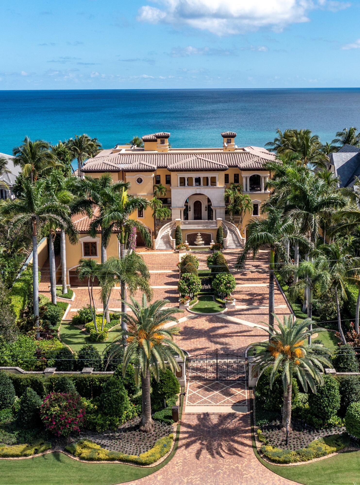 Gated Cap d'Antibes-inspired Oceanfront Estate sited on 120 +/- feet of beach frontage in ''Estate Section'' of prestigious Highland Beach... South Florida's Malibu on the Atlantic. An impressive motor plaza introduces this stately ocean mansion with butterfly staircase, impeccably finished public rooms, full wing primary suite, and six ultra-luxe en-suite guest bedrooms, media/screening room and executive oceanfront office. New club room wing with 6 bay auto museum. The lower level features a full wellness center with gym, massage room with full bath and an additional 7+ Bay garage for the car connoisseur. Iconic grand loggia for large scale-gatherings, resort-style pool, and private beach walk to an observation deck on the sand. Shown by appointment only. Note: South side beach easement is gated and keyed for residents across South Ocean Boulevard.

DISCLAIMER: Information published or otherwise provided by the listing company and its representatives including but not limited to prices, measurements, square footages, lot sizes, calculations, statistics, and videos are deemed reliable but are not guaranteed and are subject to errors, omissions or changes without notice. All such information should be independently verified by any prospective purchaser or seller. Parties should perform their own due diligence to verify such information prior to a sale or listing. Listing company expressly disclaims any warranty or representation regarding such information. Prices published are either list price, sold price, and/or last asking price. The listing company participates in the Multiple Listing Service and IDX. The properties published as listed and sold are not necessarily exclusive to listing company and may be listed or have sold with other members of the Multiple Listing Service. Transactions where listing company represented both buyers and sellers are calculated as two sales. The listing company's marketplace is all of the following: Vero Beach, Town of Orchid, Indian River Shores, Town of Palm Beach, West Palm Beach, Manalapan Beach, Point Manalapan, Hypoluxo Island, Ocean Ridge, Gulf Stream, Delray Beach, Highland Beach, Boca Raton, East Deerfield Beach, Hillsboro Beach, Hillsboro Shores, East Pompano Beach, Lighthouse Point, Sea Ranch Lakes and Fort Lauderdale. Cooperating brokers are advised that in the event of a Buyer default, no commission will be paid to a cooperating Broker on the Deposits retained by the Seller. No commissions are paid to any cooperating broker until title passes or upon actual commencement of a lease. Some affiliations may not be applicable to certain geographic areas. If your property is currently listed with another broker, please disregard any solicitation for services. Copyright 2022 listing company All Rights Reserved.
