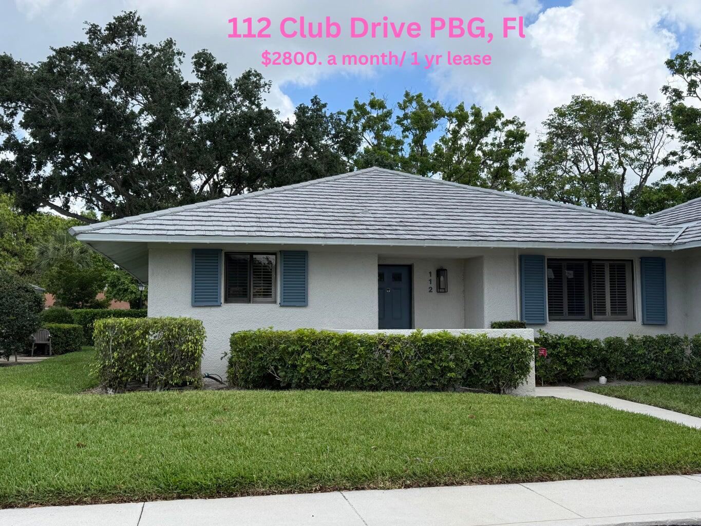 Unfurnished PGA National Club Cottage available for annual lease. Great deal at this price compared to hotel nightly rate !!