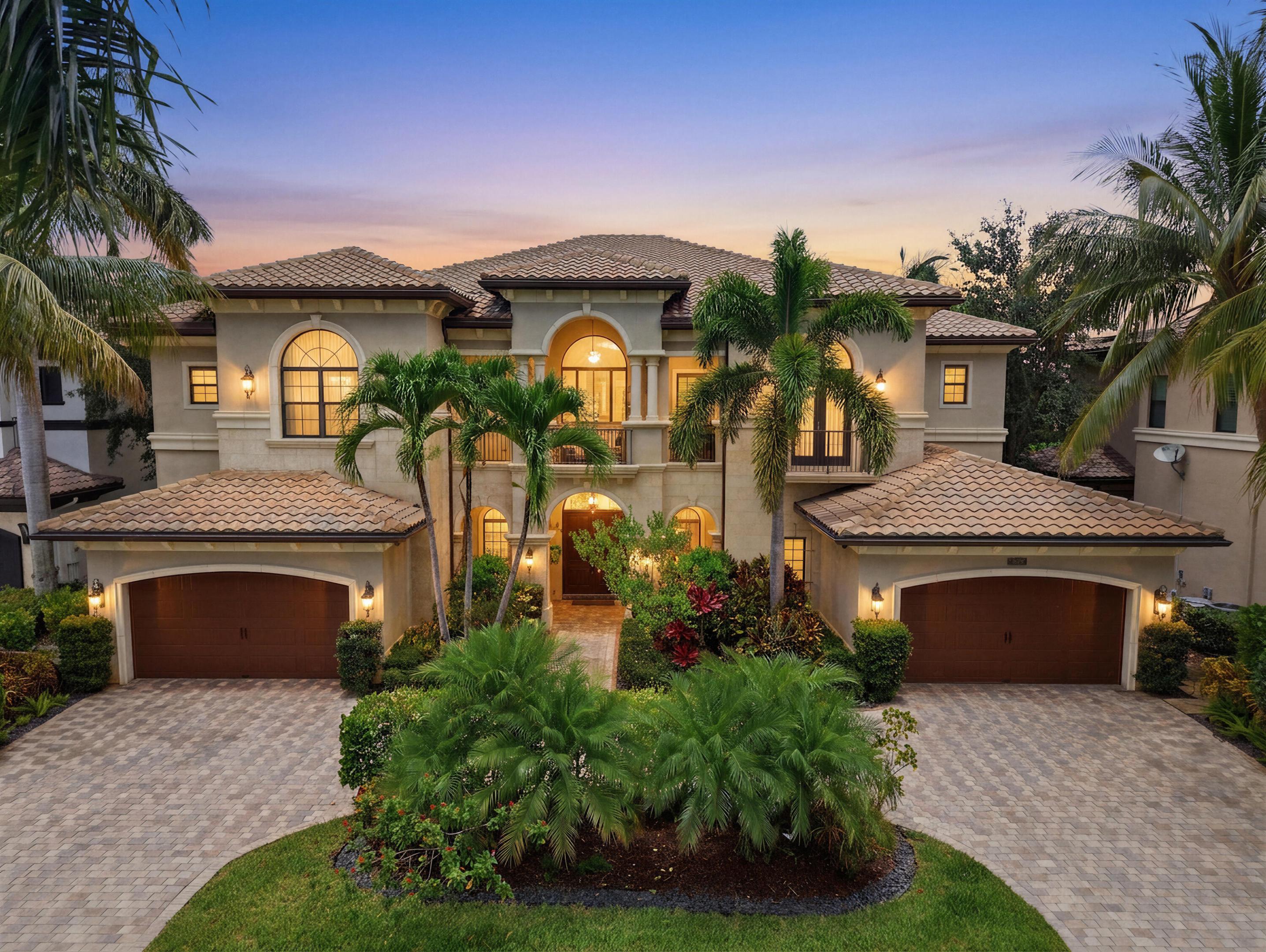 This is the one that truly checks every box—and then adds a few more you didn't know were possible. Set on an extraordinary waterfront homesite with expansive lake views and exceptional privacy, this sprawling estate was designed for those who refuse to compromise. Offering 6 bedrooms, 7 full baths, 2 half baths, a private office, club room, bonus room, dual laundry rooms, and a 4-car garage, the scale of this home is simply remarkable. Every space is oversized, every detail thoughtfully curated. From the moment you enter, the home makes an impression. Soaring ceilings, and designer finishes create a sophisticated yet inviting atmosphere. The expansive floorplan seamlessly blends grand entertaining spaces with comfortable everyday living, making the home feel equally suited for hosting 100 guests or enjoying a quiet evening. At the heart of the home is a chef's dream kitchen, complete with natural gas cooking, double ovens, premium appliances, two pantries, abundant custom cabinetry, and an oversized gathering island that naturally becomes the center of every occasion. The adjoining family room feels endless in size and is framed by spectacular views of the resort-style pool, outdoor living areas, and sparkling lake beyond. Step outside and prepare to be impressed. The backyard is nothing short of a private luxury resort. An outstanding pool with multiple fire-bowls, a spa, and a swim-up table and chairs serves as the centerpiece, offering enough space for lap swimming while still delivering the ambiance of a five-star retreat. Expansive covered and open-air entertaining areas surround the pool, creating countless opportunities for dining, relaxing, and entertaining against a breathtaking waterfront backdrop. Additional features include impact glass throughout, a full-house generator, and every upgrade today's luxury buyer expects. Massive in scale and situated on an exceptional waterfront lot, this is more than just a home—it's a private estate lifestyle. The largest and grandest  home currently available in The Bridges, Seven Bridges, or Boca Bridges!  Opportunities like this are rare. Come experience one of the most impressive residences on the market and discover what luxury living is truly meant to be.