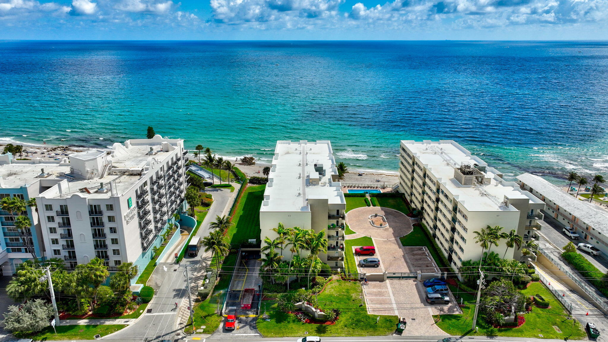 **PRICE IMPROVEMENT ** Rare opportunity to own on prestigious Hillsboro Mile for under $500,000!** Wake up to breathtaking ocean views from this spacious Hillsboro Mile condominium, ideally situated just steps from the sand and moments from Deerfield Beach's vibrant waterfront district. Featuring a desirable split-bedroom floor plan, this light-filled residence offers expansive living spaces, abundant natural light, and an open, airy feel throughout.Enjoy peace of mind with impact windows and doors, plus completed 40-year and 50-year building inspections. Located at the beginning of the scenic path leading directly to Deerfield Beach's famous fishing pier, you'll love having award-winning restaurants, shopping, entertainment, and beachfront attractions just a short stroll away