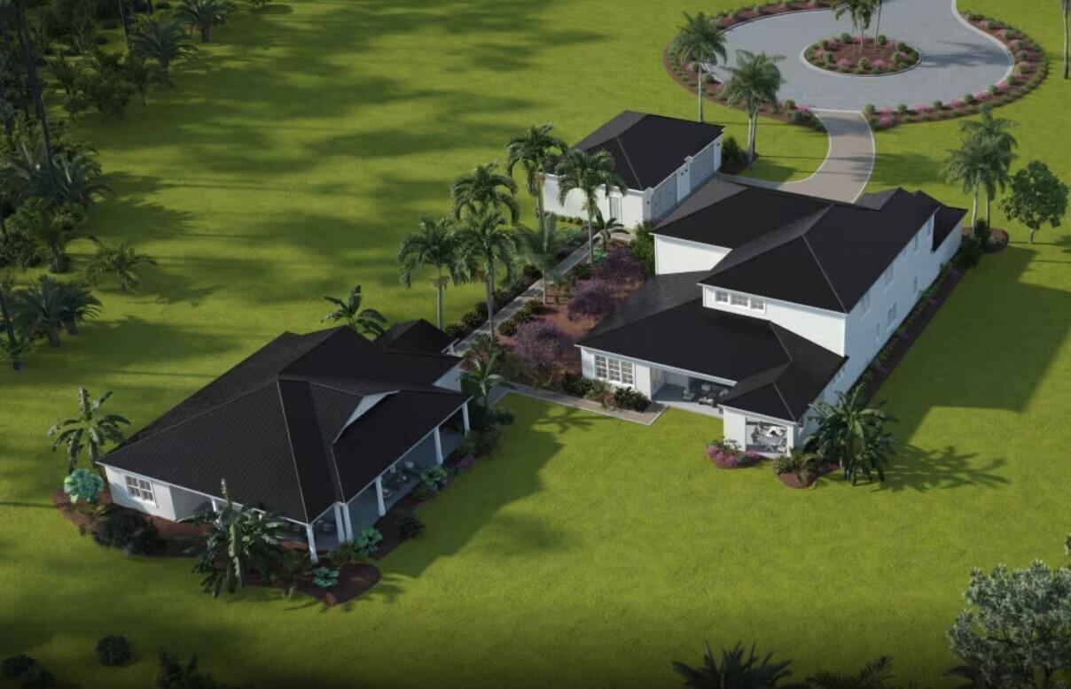 UNDER CONSTRUCTION:   Imagine living on a homesite that spans 1.86 acres.  This exquisite Estate features a 5,427 sq.ft. main house with 5 spacious bedrooms, 5.5 Baths, formal dining room, Media Room, Den, Loft and integrated 4 car garage.  A separate 1,800sqft home with bedroom, full kitchen, laundry room and sprawling wrap around covered lanai offers privacy and comfort for you and your guests.  Additional 4 car garage offers ample space for vehicles and storage.  Set on expansive grounds adjacent to the protected Johnathan Dickenson State Park, this property combines elegance, convenience and tranquility for the Ultimate South Florida lifestyle.