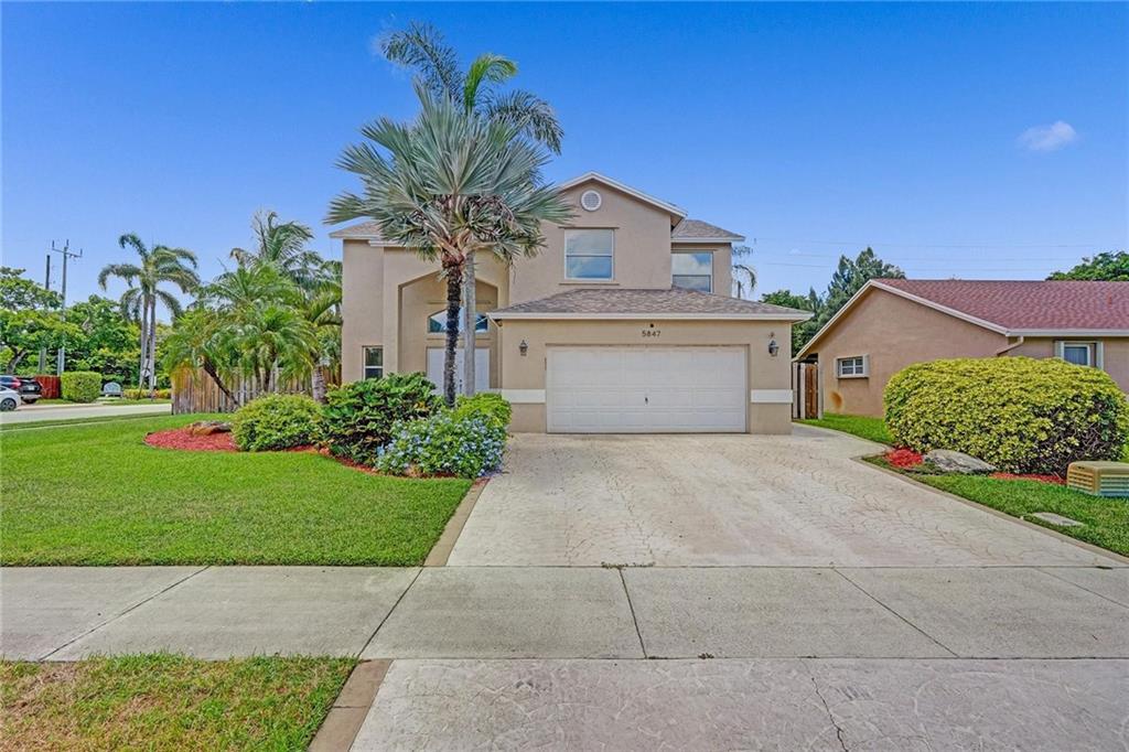MOTIVATED SELLER! Come see this beautiful 4 bedroom 2.5 bath pool home located on oversized corner lot! Large open kitchen and family rm. Downstairs is completely tiled. All done in neutral decor. Crown molding throughout living area. Kitchen features beautiful granite counter tops, stainless appliances, Eat in area plus and breakfast counter. Master bedroom features an upgraded bathroom with marble floors and upgraded vanity and granite counter tops. Plantation shutters. Most rooms overlook very inviting pool area. Large screened patio. Completely fenced for maximum privacy. Plenty of space for extra parking for boat or camper behind the fence. New washer and dryer. Second floor is concrete block. Newer Roof! 4 years old! A/C is 1yr old! Hurricane panels! Will not last!