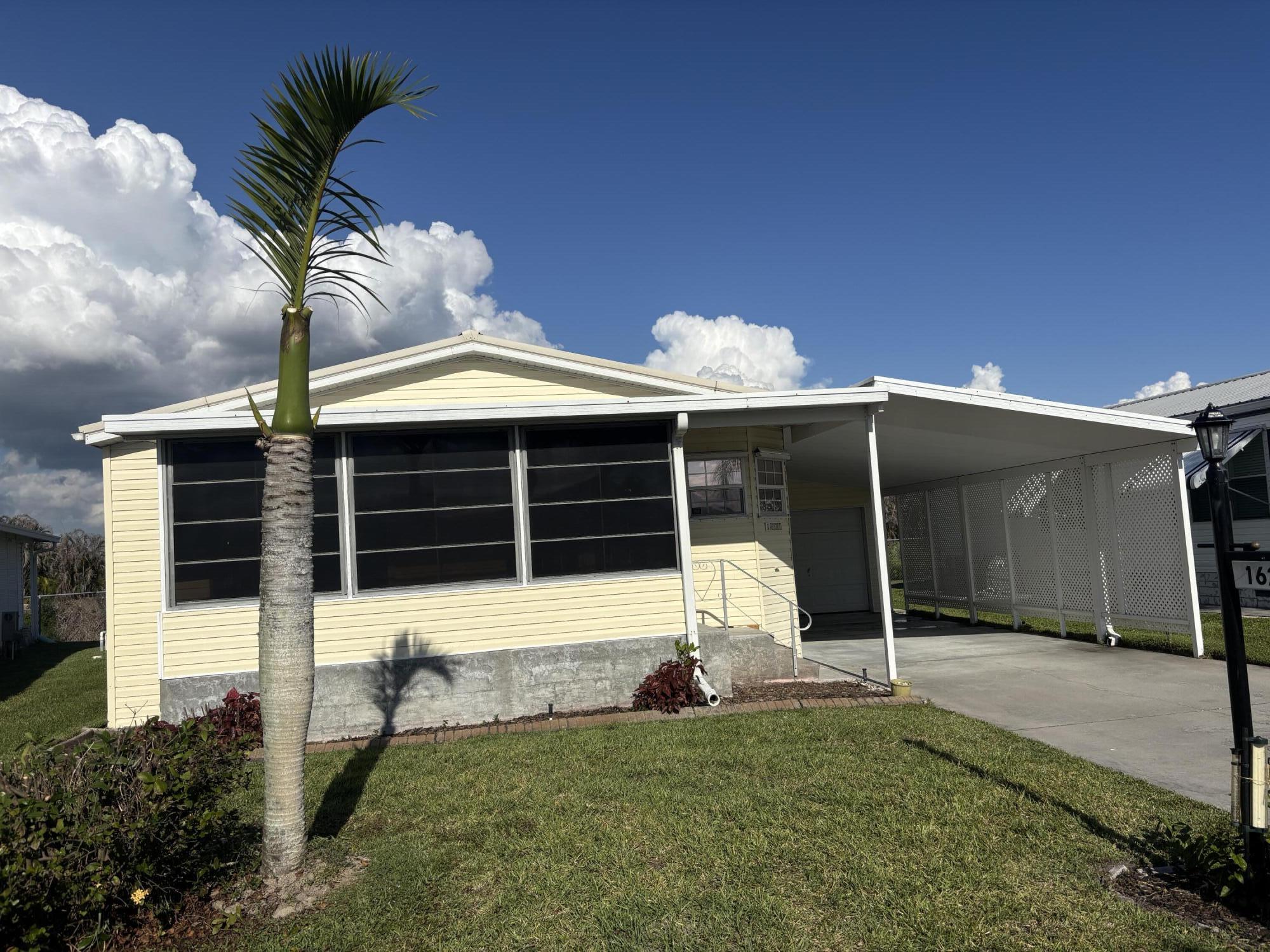 Seminole Cove, Wonderful 55+ Community! Lovely 2 Bedroom 2 Bath home with a water view and gorgeous sunsets! One car garage. Homes of Merritt on a concrete slab. Sprinkler system with a well.  Community pool, clubhouse, shuffle board and many activities.