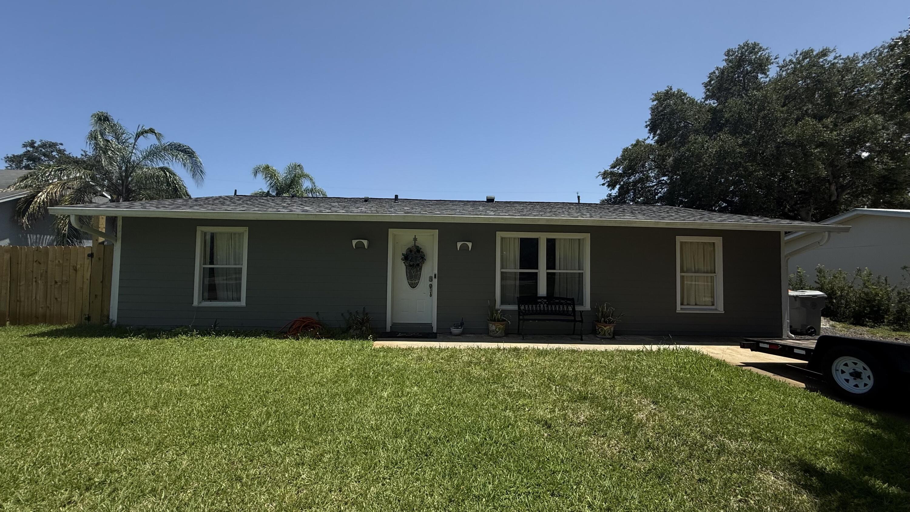 3BR/2BA home in a quiet Vero Beach neighborhood! Features an open layout, covered rear patio (10.5' x 27.5'), and a 10' x 10' storage shed. Approximate total footprint, including house, patio, and shed, is 1,919 sq ft. Zoned RS-6 and conveniently located near shopping, dining, schools, and the beaches. Great opportunity for homeowners or investors.