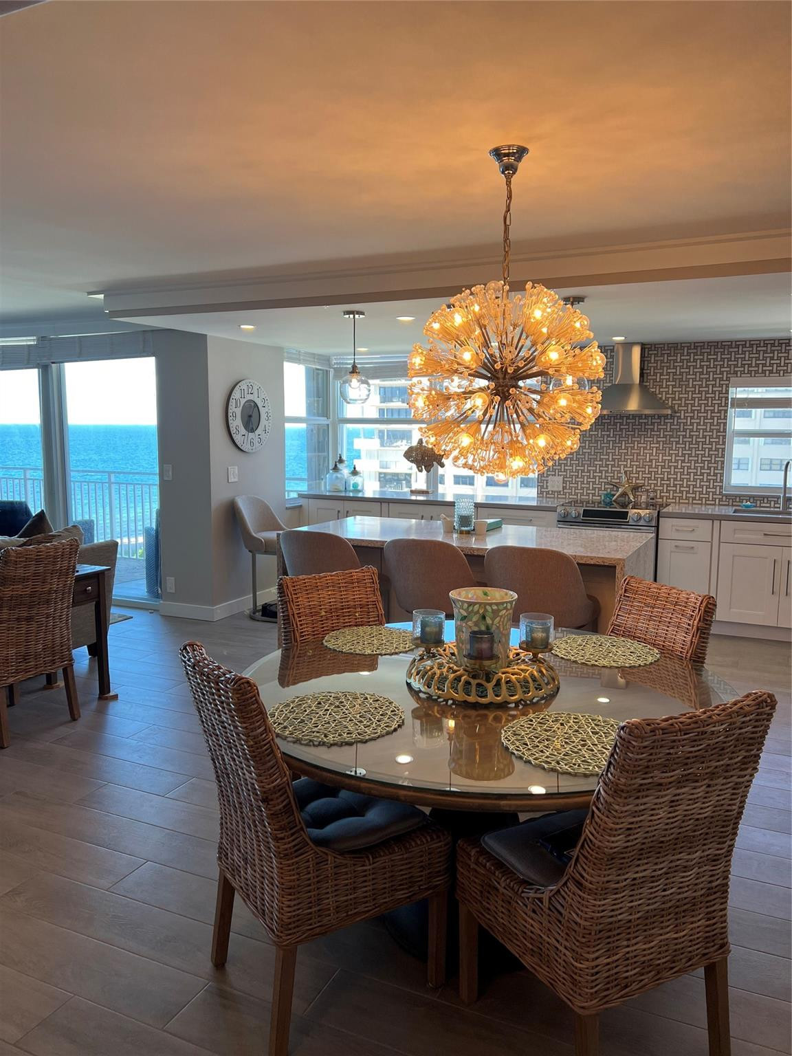 Amazing resort style Condo complex directly on the sand. This is completely remodeled. Stunning direct ocean views, from the kitchen, living room and both bedrooms. Completely Open kitchen with quartz countertop. Southeast exposure—hurricane impact resistant sliding doors and windows, Wood like Tile throughout. Washer/dryer inside unit.  Dry bar with built in wine cooler. Balcony overlooking the ocean. Nicely remodeled building common areas. Great neighborhood in Lauderdale By the Sea close to all shopping, nightlife, bars and restaurants and Commercial Blvd Pier. Oceanfront pool with gas BBQ area by the pool, and charcoal grills on the sand. Gym and party room both with ocean views. Covered parking Private storage locker, on the first floor. Great L-shaped balcony great for entertaining! Amazing resort style Condo complex directly on the sand. This is completely remodeled. Stunning direct ocean views, from the kitchen, living room and both bedrooms.