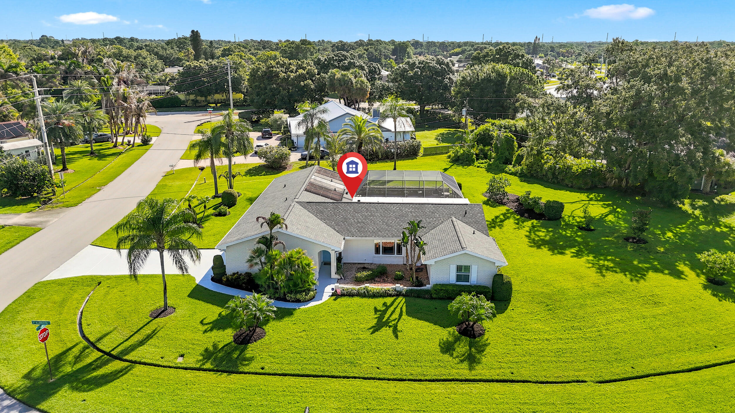 Welcome to this Beautifully Maintained Pool Home in the sought-after Sandpiper Area in the heart of Port Saint Lucie. Situated on an Oversized Well-Manicured Corner Lot, over half an acre (0.59 Acre). This 3-bedroom,3 bath home offers over 2,400 SQFT living space designed for both living and entertaining. Home features: Open Living Areas, Expansive Family Room, Well-appointed Kitchen with Granite Countertops, Gas Stove, and SS Appliances, Huge Screened Patio / Lanai overlooks a solar-heated Swimming Pool creating the perfect Florida outdoor retreat. Primary Suite offers Ample Space with 2 walk-n closets, Plantation Shutters and Spa-inspired Bathroom, 2019 - IMPACT WINDOWS, 2019- Architectural Shingle Roof, 2019- Fully Paid Solar Pool Heater Pannels, 2019-Two Zoned A/C Sys. 2017- Gas Stove. New Screens on the Pool Enclosure, Pool was recently resurfaced with newer pool pump, newer pump on sprinkler system and a Prime location close to shopping, dining, golf courses, beaches, medical facilities and so much more. This exceptional property combines space, privacy, and has plenty of room for your boat or RV storage. NO HOA! Don't miss your chance to own this Florida gem!