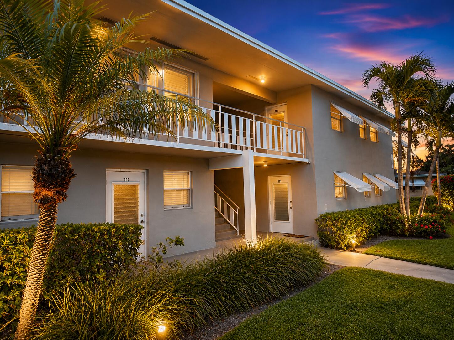 Welcome to this beautifully remodeled 1-bedroom, 1.5-bath condo offering an unbeatable South Florida lifestyle in a boutique 98-unit community. Thoughtfully updated from top to bottom, this move-in-ready condo showcases new flooring throughout, a beautifully remodeled kitchen featuring white cabinetry, granite countertops, and a full suite of brand-new appliances. Additional recent improvements include a new A/C system (2026), a new electrical breaker panel (2026), a new roof (2022), new interior & exterior doors, and hurricane shutters for added peace of mind and storm protection. The open-concept layout creates a bright and inviting living space perfect for everyday living and entertaining. Relax on your private screened patio overlooking peaceful, tropical garden views, the perfect spot for morning coffee or evening cocktails. The spacious primary suite offers a full wall of closet space and a private en-suite bath, while the additional half bath provides added convenience for guests. Most furnishings are negotiable separately, making this an excellent turnkey opportunity.  The community has recently undergone an exterior transformation with fresh paint and updates that enhance its curb appeal and welcoming atmosphere. Residents enjoy a clubhouse with a fitness center, sparkling community pool, and beautifully maintained grounds.  Location is everything, and this one truly delivers. Just minutes from the award-winning beaches, vibrant Atlantic Avenue in Delray Beach, Downtown Boca Raton, world-class dining, shopping, golf, and entertainment, you'll have everything South Florida has to offer right at your fingertips. Whether you're searching for a full-time residence, seasonal getaway, or investment opportunity, this beautifully upgraded condo offers incredible value in one of the area's most desirable locations.
