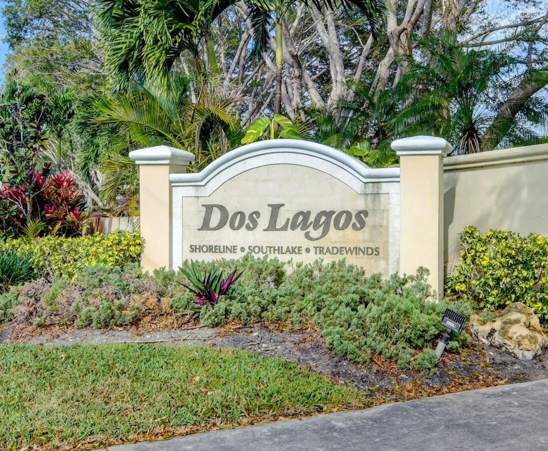 Welcome to this charming 3-bedroom, 2-bath villa in the desirable Tradewinds at Dos Lagos, a pet-friendly, all-age community in the heart of Boynton Beach! This move-in-ready home features vaulted ceilings, fresh interior paint, and a brand-new roof, offering peace of mind and a bright, open feel. Designed with both comfort and privacy in mind, the split-bedroom floor plan includes a private door that separates the guest bedrooms and bath from the main living area. A split air conditioning system provides added comfort and energy efficiency. The kitchen overlooks the tranquil lake making chores pleasurable. Step outside to your private patio and enjoy peaceful garden and lake views—the perfect spot for your morning coffee or relaxing at the end of the day.   Complete hurricane panels provide added storm protection and peace of mind.  Tradewinds at Dos Lagos offers an active lifestyle in a prime Boynton Beach location, just minutes from shopping, restaurants, beautiful beaches, airports, and major highways. Don't miss this opportunity to own a beautiful villa in one of the area's most convenient and welcoming communities!