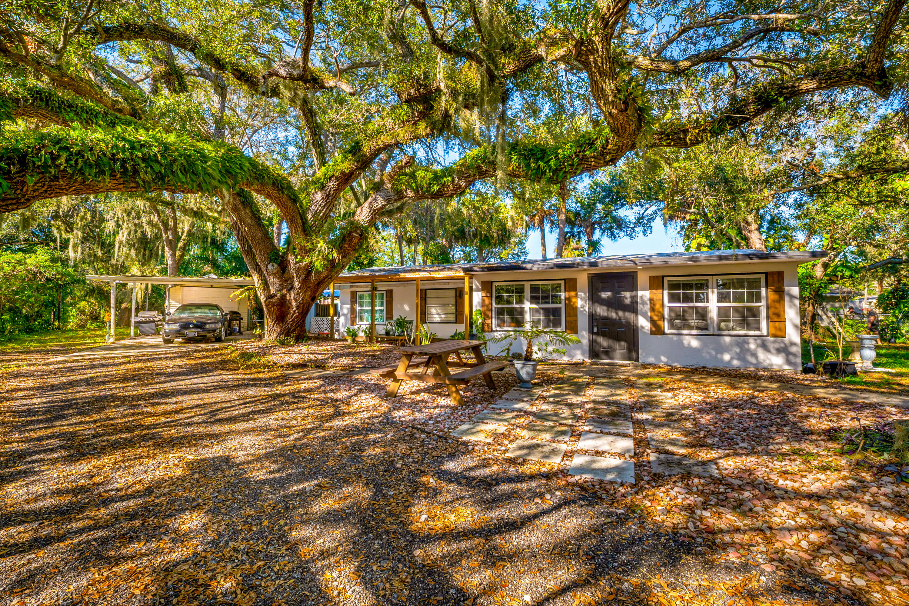 Tastefully updated duplex w/ 2- 1/1 units on a private .88 acre +/-  lot located minutes from the beaches & downtown. Lush landscaping and old growth trees throughout property. RV electric hookup and shed/ workshop w/ covered awning on site. Zoned Rm-5 with plans for additional duplex build available. Campers on site also available for sale. This oak hammock retreat is ready for you to enjoy everything Ft. Pierce has to offer.