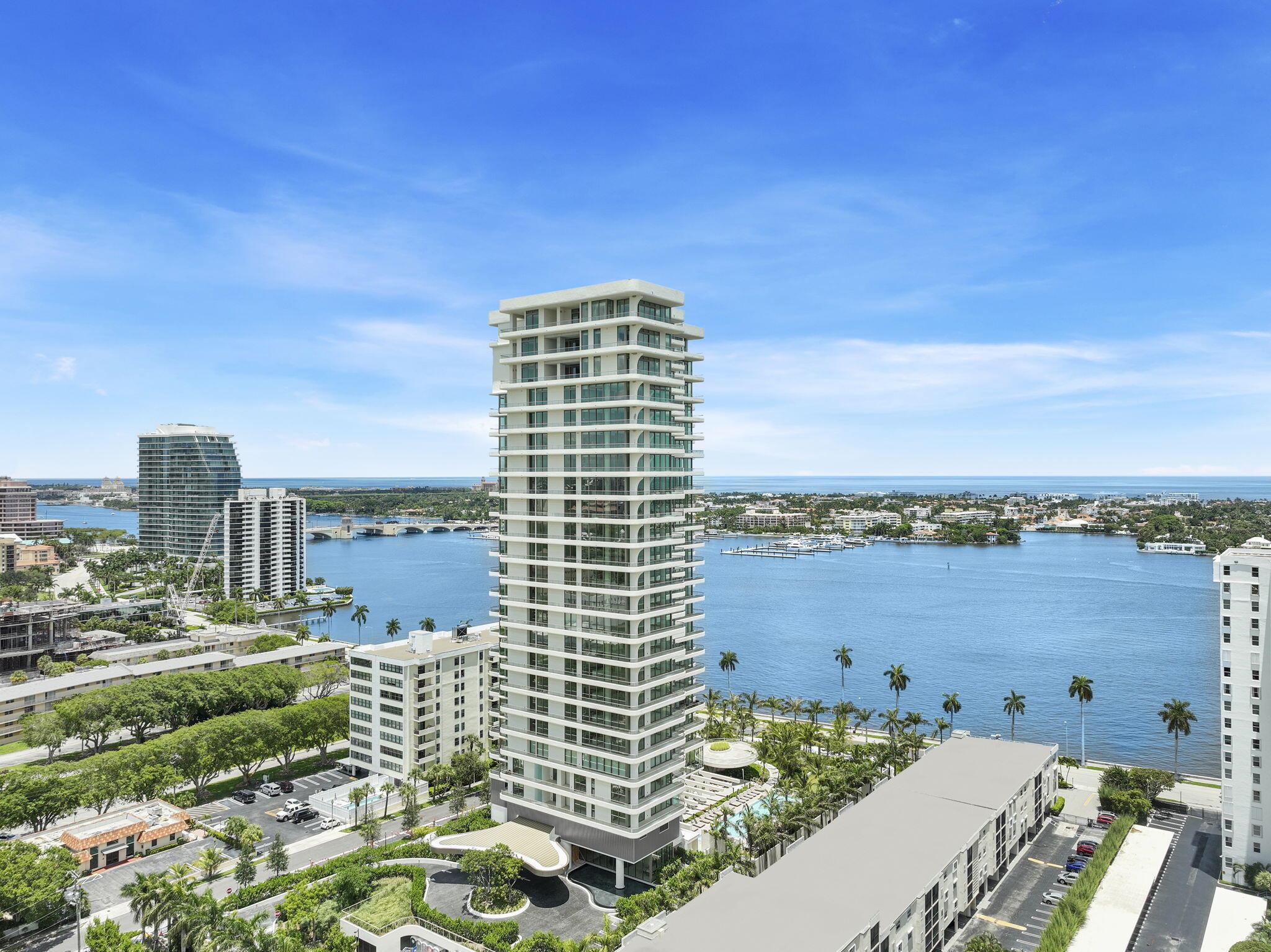 Looking for a new condo in a full service building? Looking for spectacular views? Look no further. This newly completed condo features endless views of the Intracoastal, Palm Beach and the Atlantic Ocean! The apartment features over 3,000 square feet of living space and almost 1,000 feet of outdoor terraces, 3 bedrooms , 3 full bathrooms and one powder room. The ''E line'' at LaClara is the easternmost unit and widely considered the most desirable floor plan. 1104 features almost $500,000 in upgrades including; Flooring, countertops, bathroom fixtures, full slabs of natural stone in the primary bathroom and Lutron electric shades with drapery pockets.

This unit comes with two dedicated parking spaces and the owner has installed an electric car charger in one of the spaces.
LaClara is the newest luxury condo building in West Palm Beach and has everything the most discerning buyer could want. A short walk to the beach, Worth Ave and the Norton museum, this condo is everything you could want and more.