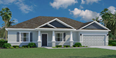 READY NOW!! MOVE IN READY! DELRAY MODEL! Impressive Cornerstone Series with so many included features and impressive exteriors offer concrete block with decorative textured finish, hurricane rated engineered wood trusses, dimensional shingles and outdoor patio.  Beautiful 9'4" plate height ceilings with knockdown texture, deluxe kitchens with luxury cabinets, upgraded quartz countertops and tile flooring.  Energy smart features throughout this stunning quality-built home. This new home includes one full year of builder's transferable warranty coverage and a 10-year limited structural warranty.
