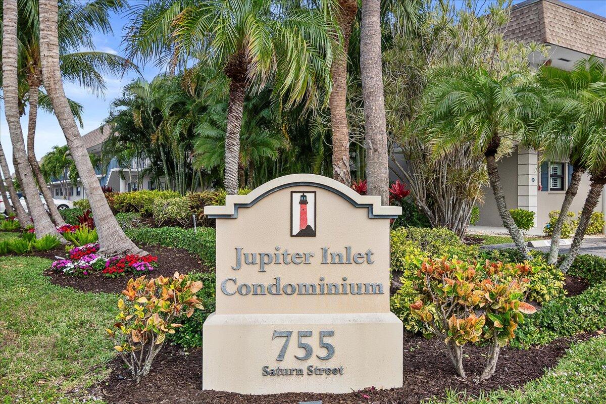 Location, location, location! Come home to this charming Jupiter Inlet Condominium. The first-floor condo in the heart of Jupiter's waterfront entertainment district provides 2 spacious bedrooms, 2 full bathrooms, washer and dryer in the unit, hurricane impact windows and exterior sliding doors. Ease into your day by enjoying your morning coffee on your glass enclosed in lanai. The property is a short distance from all the Love Street activities, restaurants, shops with close proximity to Jupiter Beach, Dubois Park and a view of the historic Jupiter Lighthouse adding to the allure of JIC. Community amenities include pool, clubhouse, grilling area and 3 waterfront areas for your relaxing pleasure. HVAC and HW 2020 Schedule your private tour today!