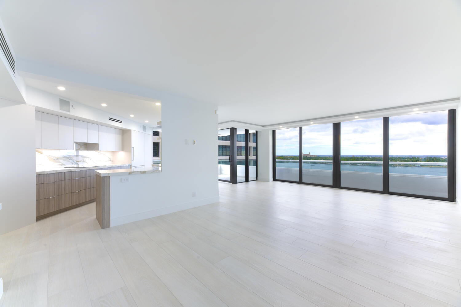 Sleek, modern and luxuriously fully renovated unit. Three bedroom, two and a half baths with sweeping views of the Ocean, Intracoastal Waterway, and the Island of Palm Beach. Over 2,400 total sq.ft. Generous living area. Features include Italian porcelain tile, Miele appliances, custom cabinets, hurricane impact doors and windows, custom walk-in closets, makeup vanity, designer quartz/porcelain countertops, motorized privacy shades, wet bar, surround sound, and ample storage space throughout. East and West exposures. Outdoor balcony offers exceptional living/dining space and water views. Full service, luxury building with 24-hour security, valet parking, concierge, two swimming pools, fitness room, conference room, and tennis court with pickleball. Pet friendly. Easy distance to all that the area has to offer: shops, restaurants, CityPlace, Kravis Center and Norton Museum of Art, ocean beaches and Palm Beach nightlife. Call today to preview this move-in ready residence. No expense spared. A must see.
The building has passed their Milestone Inspection as an "A" Rated Structurally Sound Building. New balcony and pool area renderings provided by The Plaza of the Palm Beaches. Along with the balcony railing and east pool projects a Four Seasons and Ritz-Carlton interior designer has been engaged to refresh the mezzanine, grand lobby, and other common areas.
