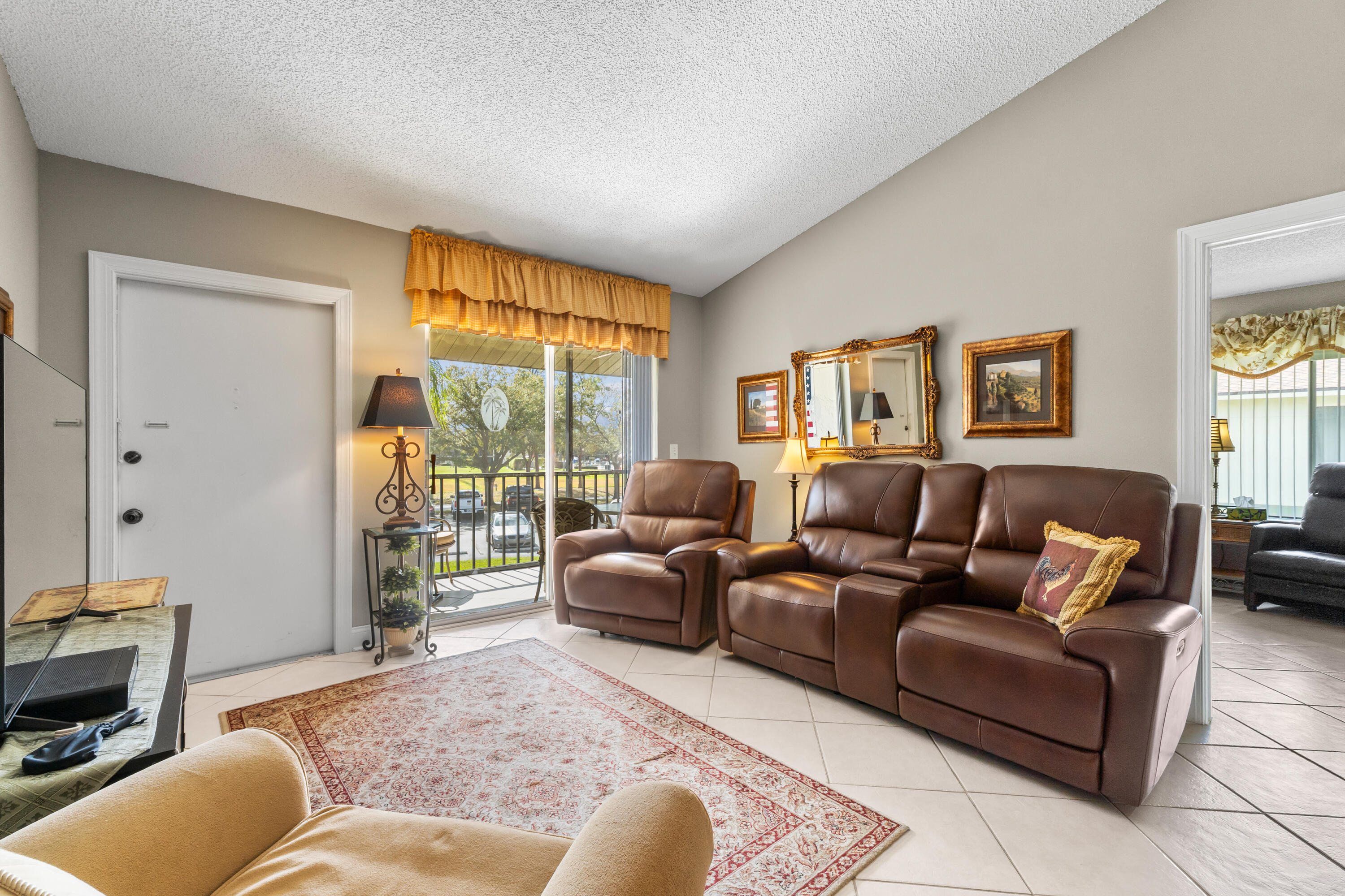 Great location in Jupiter near Public Golf, shopping, dining, medical care, highways and beaches. Enjoy all that Jupiter has to offer and still less than 30 minutes to PBI Airport. Soaring ceilings in Living Areas bring light and space into the home. Home has completely updated kitchen and baths and is fully furnished and turnkey equipped so bring your toothbrush and move in. Roof installed 2024 , A/C just replaced completely with warranty transferable.  Boat and Trailer storage currently available separately. Community is resealing and remarking roadways and parking areas.  Great location and Oak Trees are abundant bring shade and atmosphere to the community.  All items stated are thought to be accurate and are subject to verification.