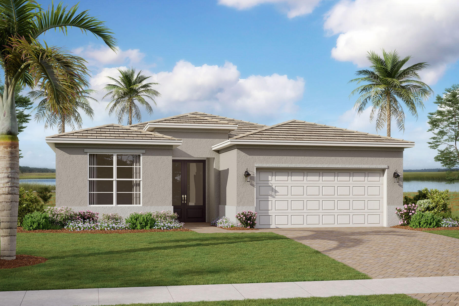 The Clarion offers 2 bedrooms, 2.5 bathrooms, and a versatile study room in a thoughtfully designed open-concept layout. The spacious kitchen overlooks the dining area and Great Room, while the private owner's suite features dual walk-in closets and a luxurious en-suite bath. A covered lanai and 2-car garage complete this beautifully designed home.