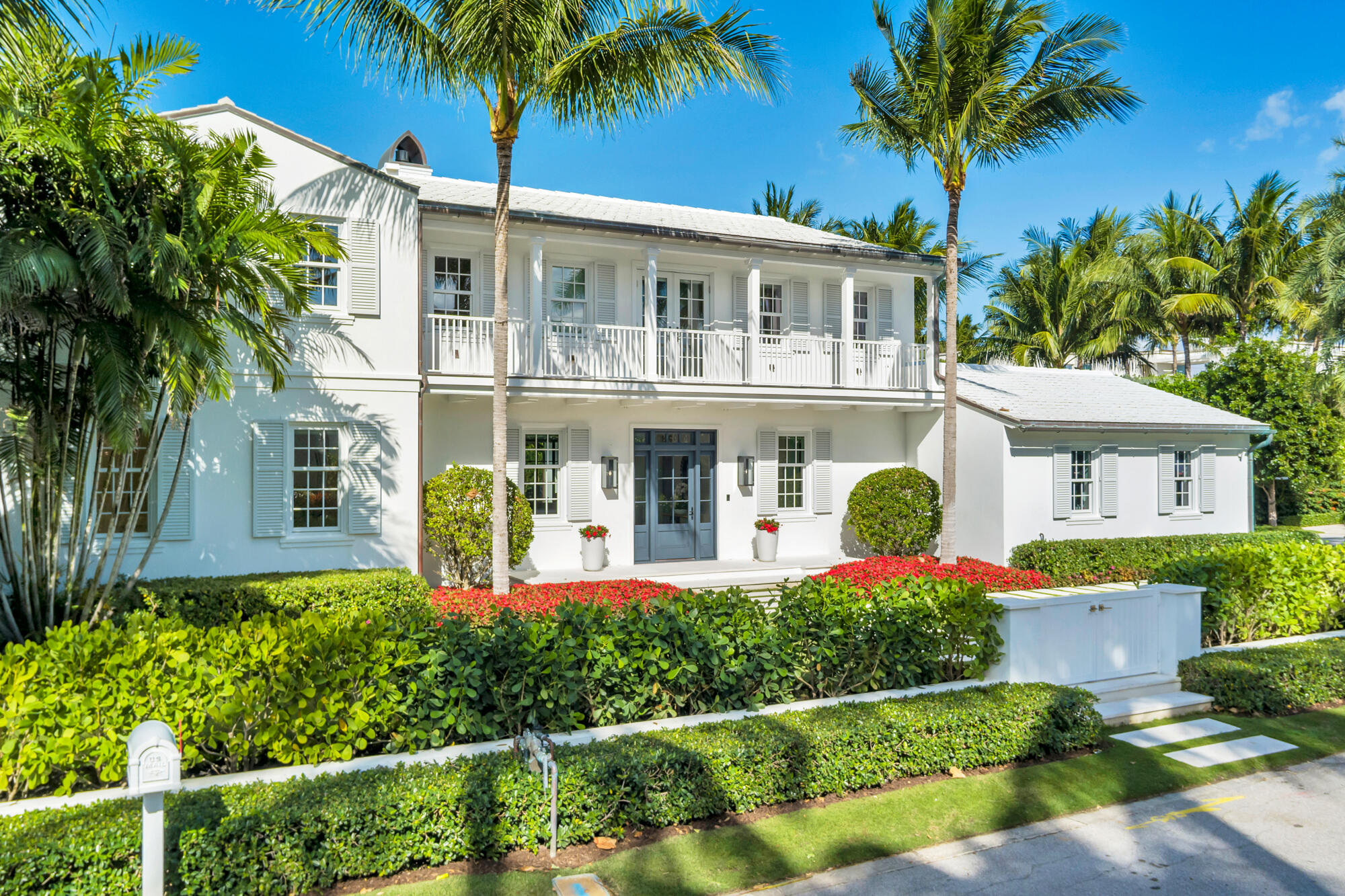 A quintessential North End beach house with Ocean Terrace cabana, fully renovated with timeless elegance and exceptional craftsmanship throughout. This pristine residence features a resort-style pool with sun shelf and spa, complemented by a private pool cabana with a living room and television, creating a serene outdoor retreat. A first-floor primary suite allows for effortless living, while second-floor suites include balconies. Additional highlights include an elevator, Lennox climate control, integrated Sonos sound, a Kohler generator, and a two-car garage with epoxy flooring. An exceptional opportunity to enjoy the coveted Palm Beach lifestyle.