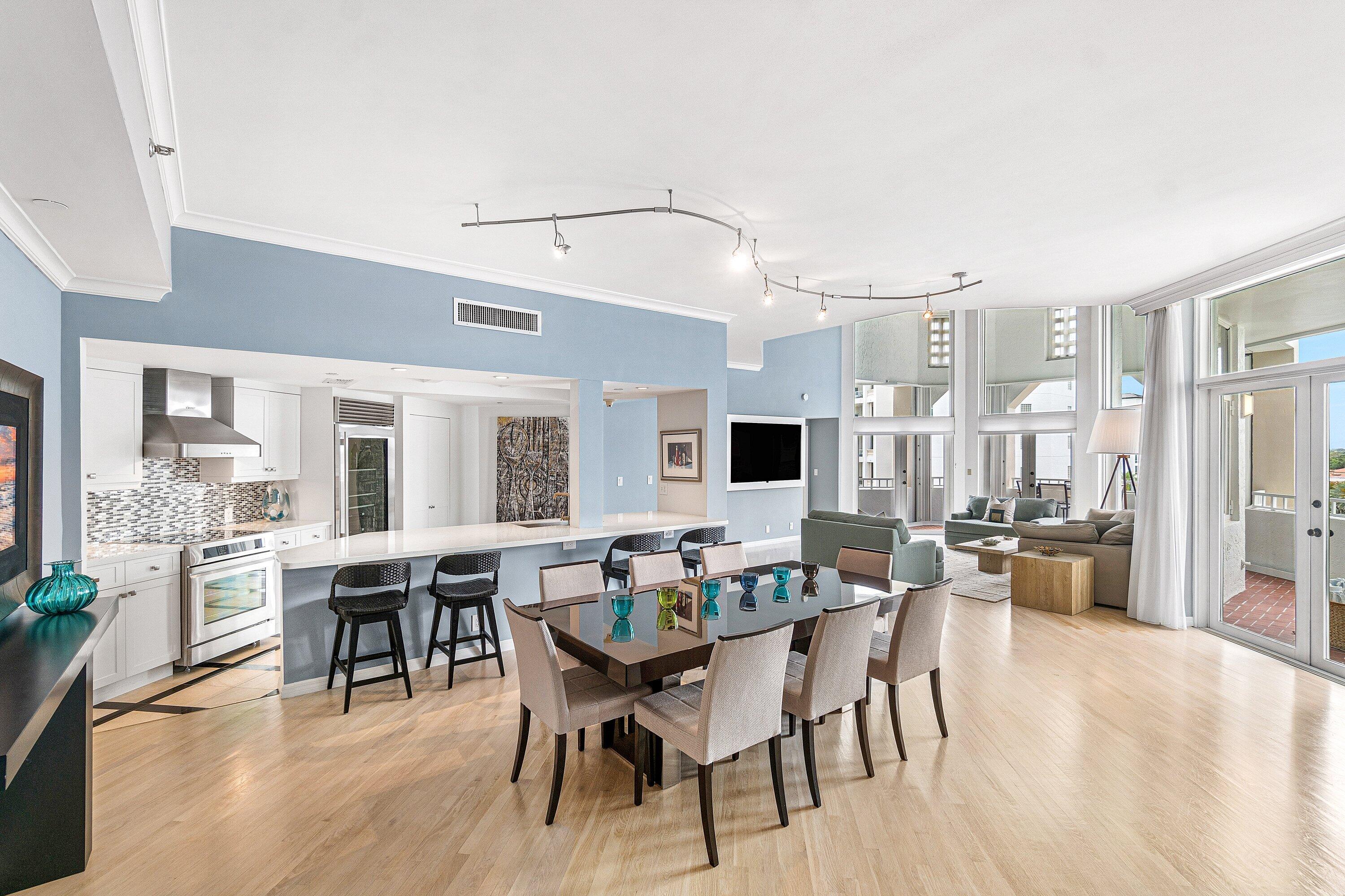 Located on the grounds of The Boca Raton, a World-Class Resort, this impeccable 3-Bdrm 4.5 Bath Penthouse Residence in Mizner Tower offers a premier downtown location w/ walkability to the beach, shopping & top-tier restaurants where you will experience Resort-caliber living, every day at a Full-Service Building. Spanning 2,644 sq ft with soaring 22' ceilings, this southeast-facing residence is infused with natural light, creating a bright, impressive living space. An open layout with spacious living and dining areas flows out to a large terrace w/ Lake Boca, intracoastal & city views. The Expansive Primary Suite enjoys separate baths & generous closets. Premium garage parking spaces & storage complete this listing! Private Membership to The Boca Raton is not included. Mizner Tower welcomes pets and offers valet, concierge, security, pool service with towels, fitness center, tennis, fabulous lounge with coffee and snacks, plus Marina access!