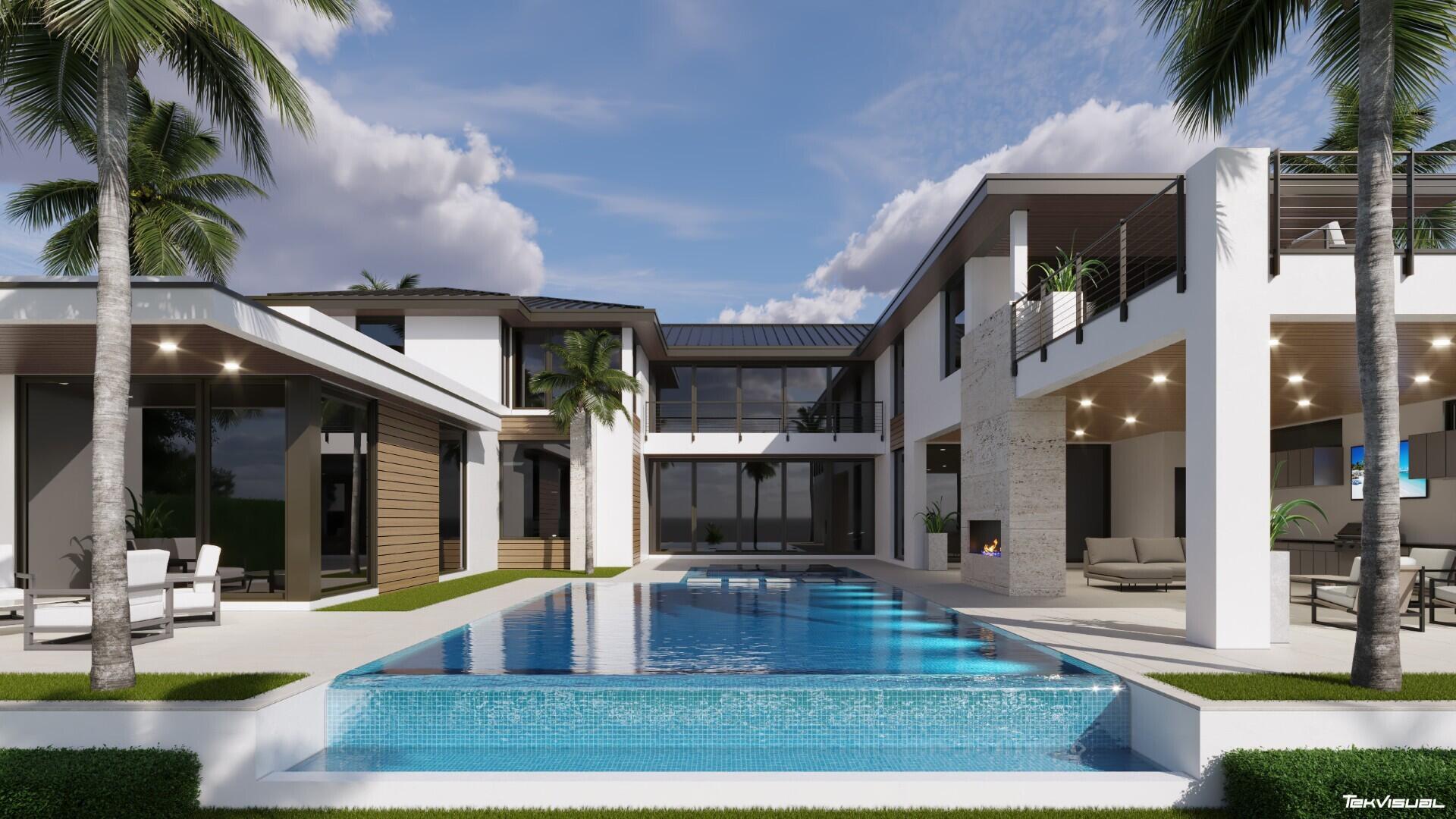 Discover the pinnacle of coastal luxury with this brand-new oceanfront estate in the exclusive Jupiter Inlet Colony. Offering 100 feet of pristine ocean frontage and breathtaking Atlantic views. Spanning 11,075+/-total SgFt. This stunning masterpiece by Village Architects & Willoughby Construction features 5 bedrooms + office, 6.1 baths, with elevator. Wide-plank European oak floors, Venetian plaster accents, and floor-to-ceiling windows create seamless indoor-outdoor living. A whole-house solar system with Tesla Powerwalls whole home electric and back up. The custom designed chef's kitchen boasts Wolf & Sub-Zero appliances, premium cabinetry with butler's pantry. 
The first-floor primary suite is a private sanctuary with a loggia, sweeping ocean views, with pool access. Outdoor living is redefined with an expansive covered loggia, summer kitchen, outdoor fireplace, and a stunning Euro-edge infinity pool/spa merging seamlessly with the ocean. A private beach path leads directly to the sand, creating the ultimate coastal retreat. A rare opportunity to own a new oceanfront estate in Jupiter Inlet Colony, ideally positioned between Jupiter Island and Palm Beach with private beach access.
Estimated completion: February 2026with time to personalize every detail - finish the home with the current designer/Angela Reynolds or customize it to make it your own. 
 JIC offers extreme security with its own police department on call and patrol 24 hours a day 7 days a week. 
Don't miss this once in a lifetime opportunity!