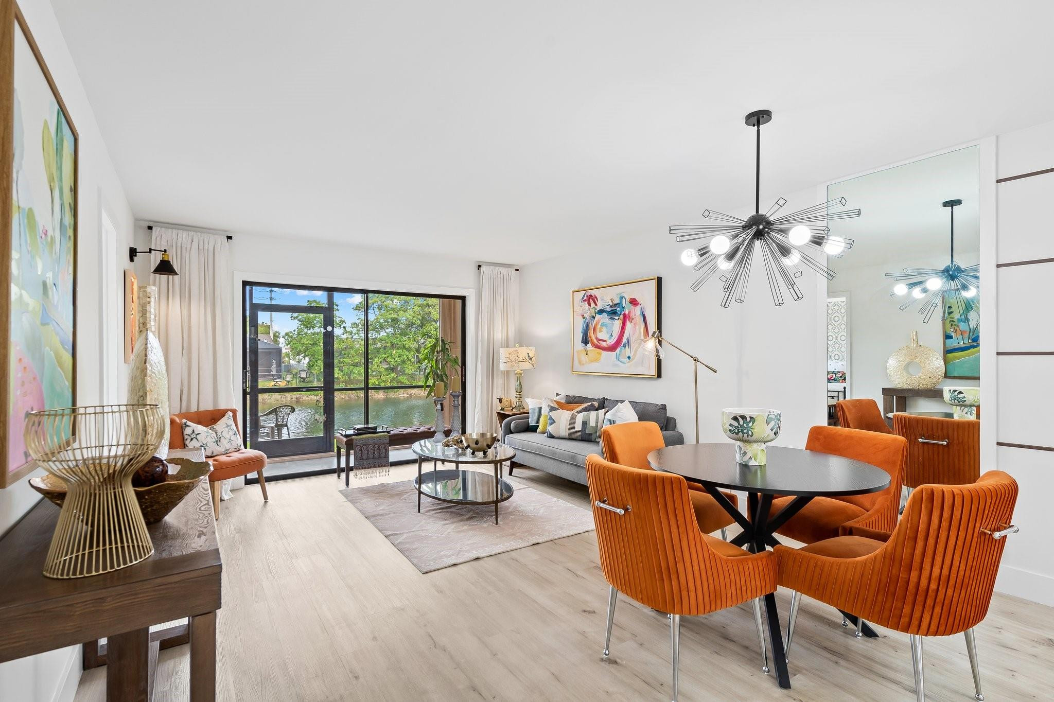FULLY RENOVATED first-floor 2 bedroom/1.5 baths with screened porch and serene waterfront views. UPDATED KITCHEN & BATHS, NEW TILE & WATERPROOF FLOORING, NEW WATER HEATER & FRESH PAINT THROUGHOUT. Bright, open living area w/elegant finishes, designer lighting & stainless steel appliances. Stunning Jack & Jill and guest baths feature custom porcelain tile, modern fixtures & stylish vanities. Hand-painted accent walls in both bedrooms; the primary suite has a walk-in closet, extra storage & dedicated holiday décor room. Enjoy resort-style amenities—golf, tennis, racquetball, fitness center, billiards, heated pool & private clubhouse theater. Vibrant 55+community (1 resident 55+, others 16+). FULLY FURNISHED OR UNFURNISHED! Healthy reserves & no assessments planned—peace of mind from day one! Located in the heart of Sunrise, 10442 Sunrise Lakes Blvd #111 offers convenient access to major destinations and amenities. Miami is about a 40-minute drive, while Fort Lauderdale’s vibrant dining, nightlife, and entertainment scene is just 20 minutes away. Shopping enthusiasts will love being only 15 minutes from Sawgrass Mills Mall, one of the largest outlet malls in the country. Just minutes away, Amerant Bank Arena, home of the Florida Panthers; 2023 NHL Eastern Conference Champions & 2024 Stanley Cup champions, hosts thrilling hockey games, world-class concerts, and major events. Commuting is easy with Florida’s Turnpike just 10 minutes away and the Sawgrass Expressway within a 15-minute drive. The area also boasts beautiful parks, diverse dining options, and plenty of local restaurants, making it a fantastic place to call home!