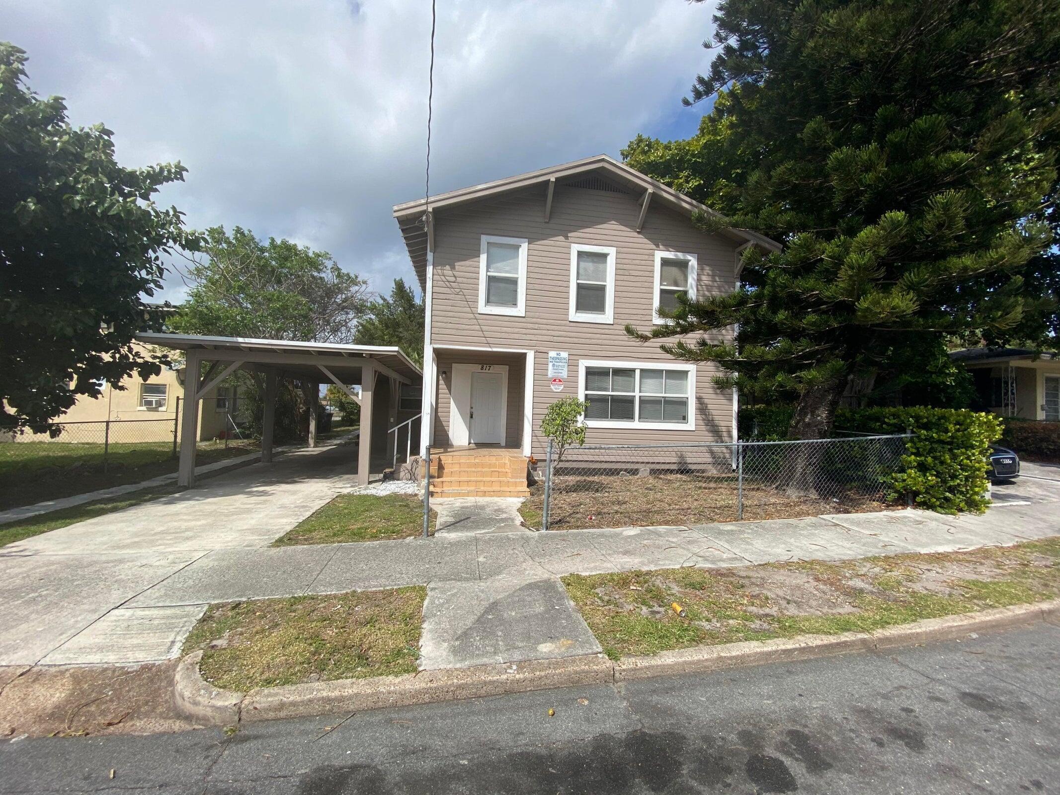 Discover this beautifully unique investment opportunity in the heart of West Palm Beach. Built in 1935, the property features a charming 5-bedroom, 2-bathroom single-family home along with a separate triplex in the rear. The triplex includes a 1-bedroom/1-bath unit, a studio with 1 bath, and a 2-bedroom/1-bath apartment â€'' offering excellent income-producing potential. Both buildings had their roofs replaced in 2018. Each unit is individually metered for electricity, and each building has its own water meter for added convenience and management efficiency. Ideally located just minutes from Downtown West Palm Beach and the Brightline station, this property provides easy access to Clematis Street, Palm Beach Outlets, and a wide variety of local dining, shopping, and entertainment options