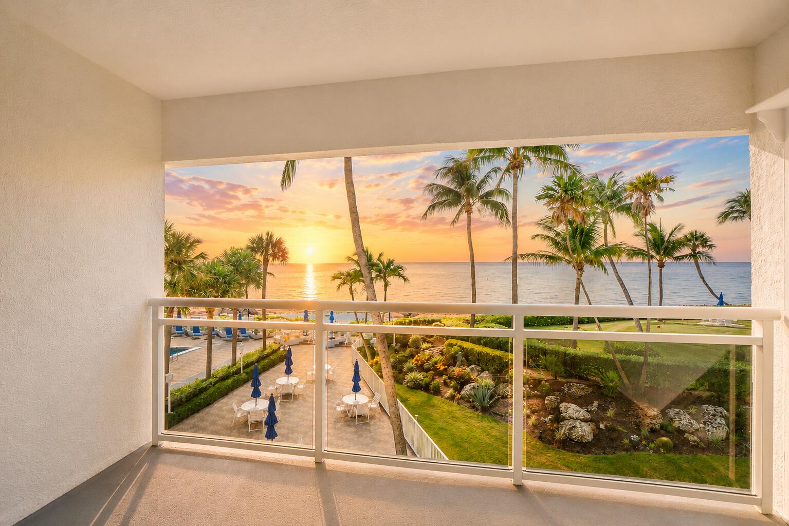 Imagine starting each day with nothing but the sound of waves and endless ocean views in this direct oceanfront residence at the sought-after Cove Beach Club in Deerfield Beach. This spacious unit combines coastal charm with exceptional value. The bright, open floor plan is filled with natural light and showcases tranquil ocean views and spectacular Florida sunsets. The kitchen offers abundant cabinetry and storage, while the generously sized bedroom and bath provide comfortable living. Hardwood flooring flows throughout the main living areas, complemented by tile in the bathroom. Impact windows and door throughout the unit.Enjoy resort-style amenities including a private beach, oceanfront pool, lush tropical landscaping, and a large storage unit and ample parking for residents and guests. Ideally located just minutes from Deerfield Beach's award-winning dining, shopping, fishing pier, and entertainment, this is your opportunity to own an affordable slice of paradise. The building has completed 40/50 recertification, a reserve study, and has a fully funded reserve and is well managed.