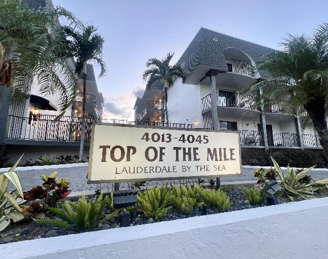 GREAT LOCATION SITUATED IN LAUDERDALE BY THE SEA!  BOUTIQUE BLDG STEPS TO THE OCEAN WITH DIRECT BEACH ACCESS. MINUTES WALK TO SHOPS AND RESTAURANTS. SPACIOUS ONE BEDROOM CORNER UNIT WITH  EXTRA HALF BATH FOR GUESTS, CENTRAL AC,  WASHER and DRYER IN UNIT, LARGE DOUBLE BALCONY AND COVERED GARAGE PARKING!  BUILDING HAS COMPLETED 40 YR INSPECTIONS AND SIRS STUDY, NEWER ROOF AND RECENTLY PAINTED.  WELL KEPT AND MANAGED, DIRECTLY ACROSS ST FROM BEACH.  MINUTES WALK TO COMMERCIAL BLVD SHOPS, PIER, RESTAURANTS AND NIGHTLIFE!  EASY COMMUTE TO 1-95 AND MAJOR ARTERIES. GREAT BUILDING, RESERVES and ONE OF THE BEST BEACH LOCATIONS IN THE FT LAUDERDALE AREA!