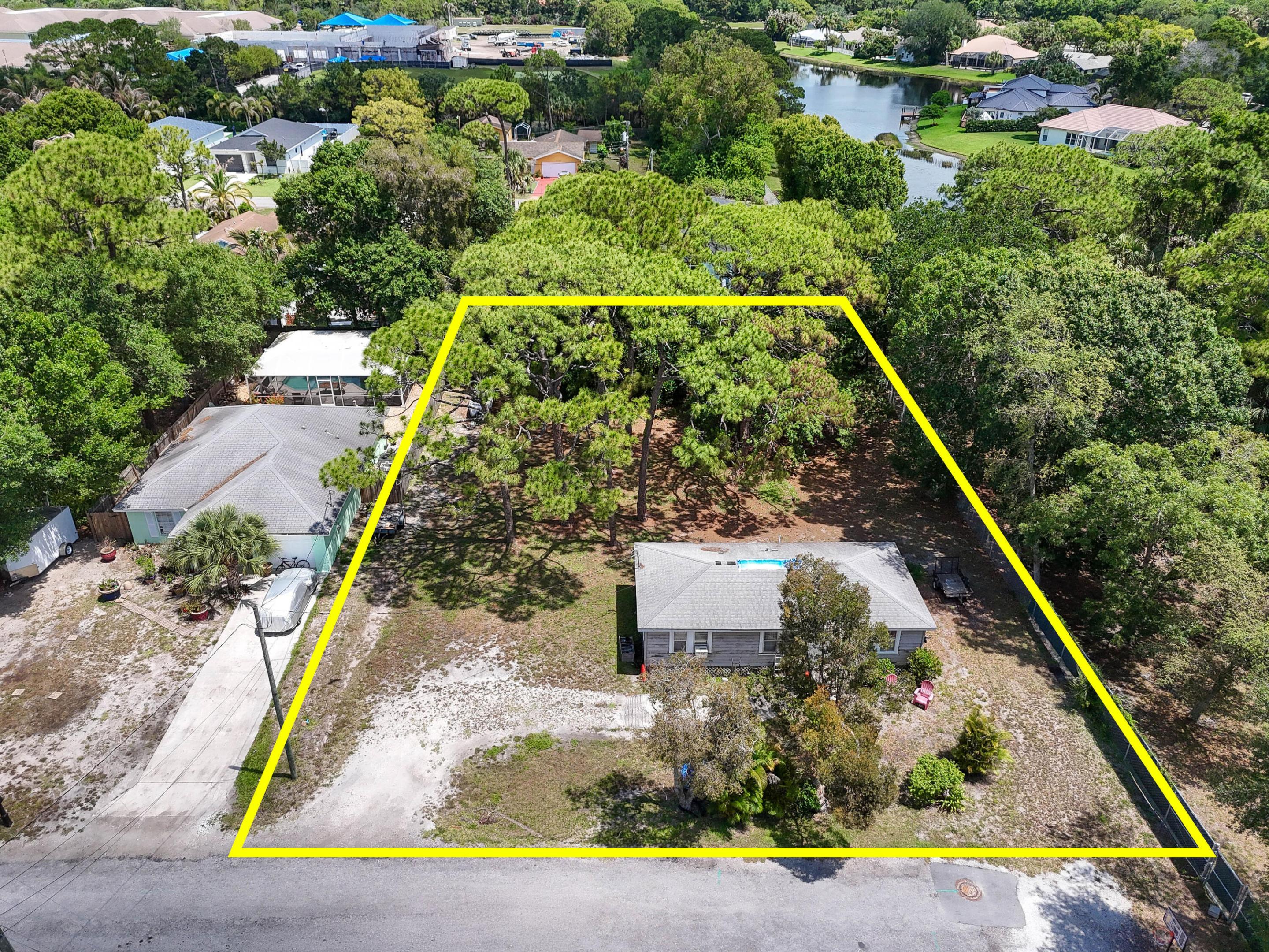 Rare opportunity to own a large lot in the heart of rapidly growing Jupiter, one of South Florida's most sought-after areas for new construction homes. Endless potential with multifamily high-density zoning offering numerous development possibilities. Existing approximately 800 sq. ft. home is considered a tear down, making this an incredible opportunity for builders, investors, or end users looking to create something special. Potential to divide the lot and build single-family homes, duplexes, multifamily residences, or design and build a stunning custom estate home. Located at the end of a quiet street  offering privacy and tranquility while still being close to everything Jupiter has to offer. Excellent location, A-rated schools, minutes to I-95.OUTSTANDING DEVELOPMENT POTENTIAL !!