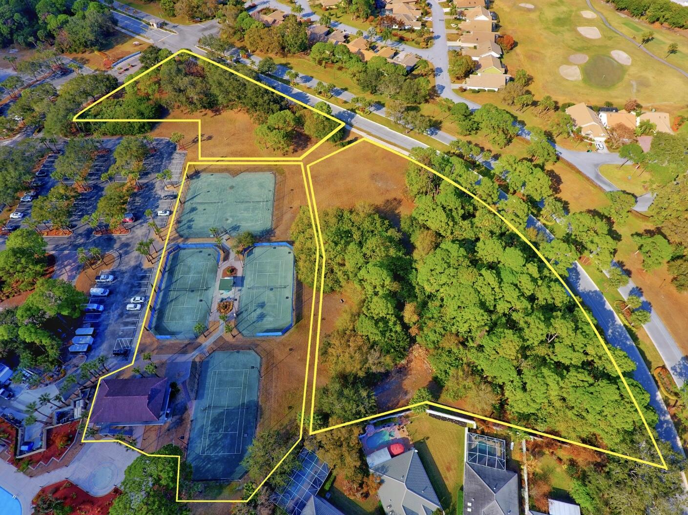 Unique property to own a rare parcel adjacent to the private country club at St. Lucie Trail in desirable St. Lucie West. With almost 6 acres of land zoned commercial/recreational, this one of a kind investment has many possibilities. There is currently an operational tennis facility in place with monthly stand alone revenue with additional acres left undeveloped. Opportunities are endless with these parcels from upgrading the tennis facility, building new amenities for fitness, or bringing golf simulators to the area! Be sure to call today to schedule a tour!