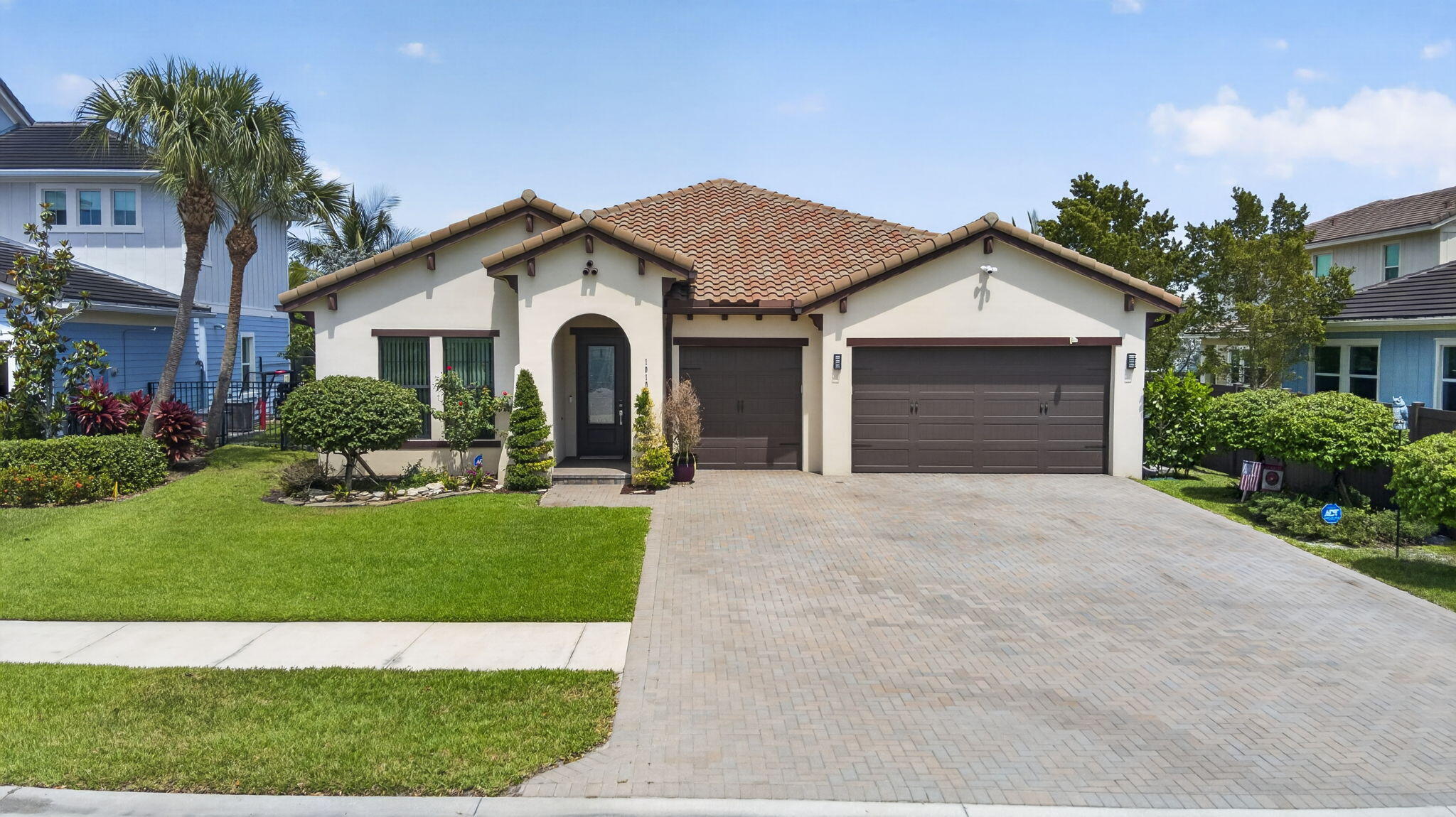 Stunning former 3BR/3BA+Den model home with over $200,000 in premium upgrades, designed for the ultimate Florida lifestyle. Enjoy your private backyard oasis featuring a 14x27 saltwater pool and spa, full screen enclosure, ambient pool cage lighting, and 15 soffit lights. Inside, the chef's kitchen boasts a complete Café appliance package, designer backsplash, tiled island, and tankless water heater. The luxurious primary suite includes a custom closet system, while upgraded showers, designer lighting, fans, and motorized blinds add style throughout. Additional features include a whole-house generator, EV charger, garage A/C split unit, attic access ladder, Samsung washer/dryer, and more. Move-in ready and loaded with upgrades rarely found in today's market. Here are the upgrades done to the home.  1) Heated Saltwater pool/spa, enclosure with lights. 15 soffit lights around the house - $140,000 Automated screen on the back patio Landscaping - $7,500 2) Generator - $15,000 3) Tankless Water heater - $4,500 4) Whole-house filtration system 5) 2 Bathrooms remodeled - $10,500 6) Kitchen - Cafe appliance - $10,500 Tiled backsplash and island - $2,500 2 featured walls with tile 2 featured walls with stone  2 island lights - $700 built in the pantry  Moen Hands-free faucet - $600 7) Built-in master walk-in closet - $7,500 Built-in closets in the secondary bedrooms 8) Cabinets in the Laundry Samsung washer and dryer - $3,500 9) Garage - A/C $4,500 Screen doors for the garage - $7000 Attic Ladder - $1000 Storage - $500 Lights - $500 Double-door fridge Weather tech flooring and epoxy flooring- $2000 Whole house surge protector - $700 Panel on the side of the house for an EV charger - $700 Storage cabinets