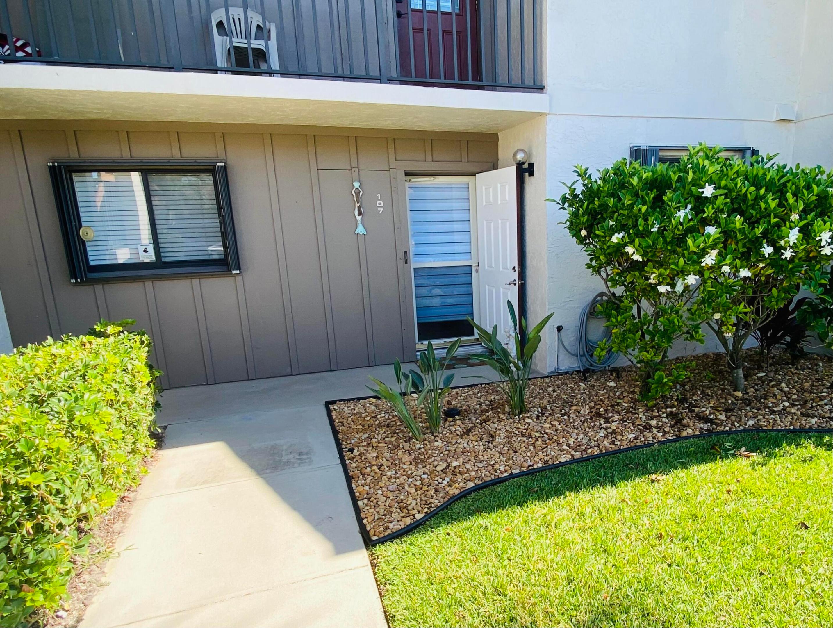 Welcome to this inviting condominium at 1600 NE Dixie Hwy #13-107 in Jensen Beach, FL. This charming first floor unit is a comfortable living space with plenty of natural light. Enjoy the convenience of an open kitchen, large bedrooms, and a private patio leading out to a garden area. Located on the St. Lucie River with direct access to the Atlantic Ocean, the community features amenities such as boat docks, large pool, clubhouse, game room, work shop, and ice station. Located close to shopping, dining and beautiful beaches, this property provides a wonderful coastal lifestyle. HOA includes insurance, water, internet, cable tv, and grounds maintenance. This is a must see for anyone, especially boaters and anglers!