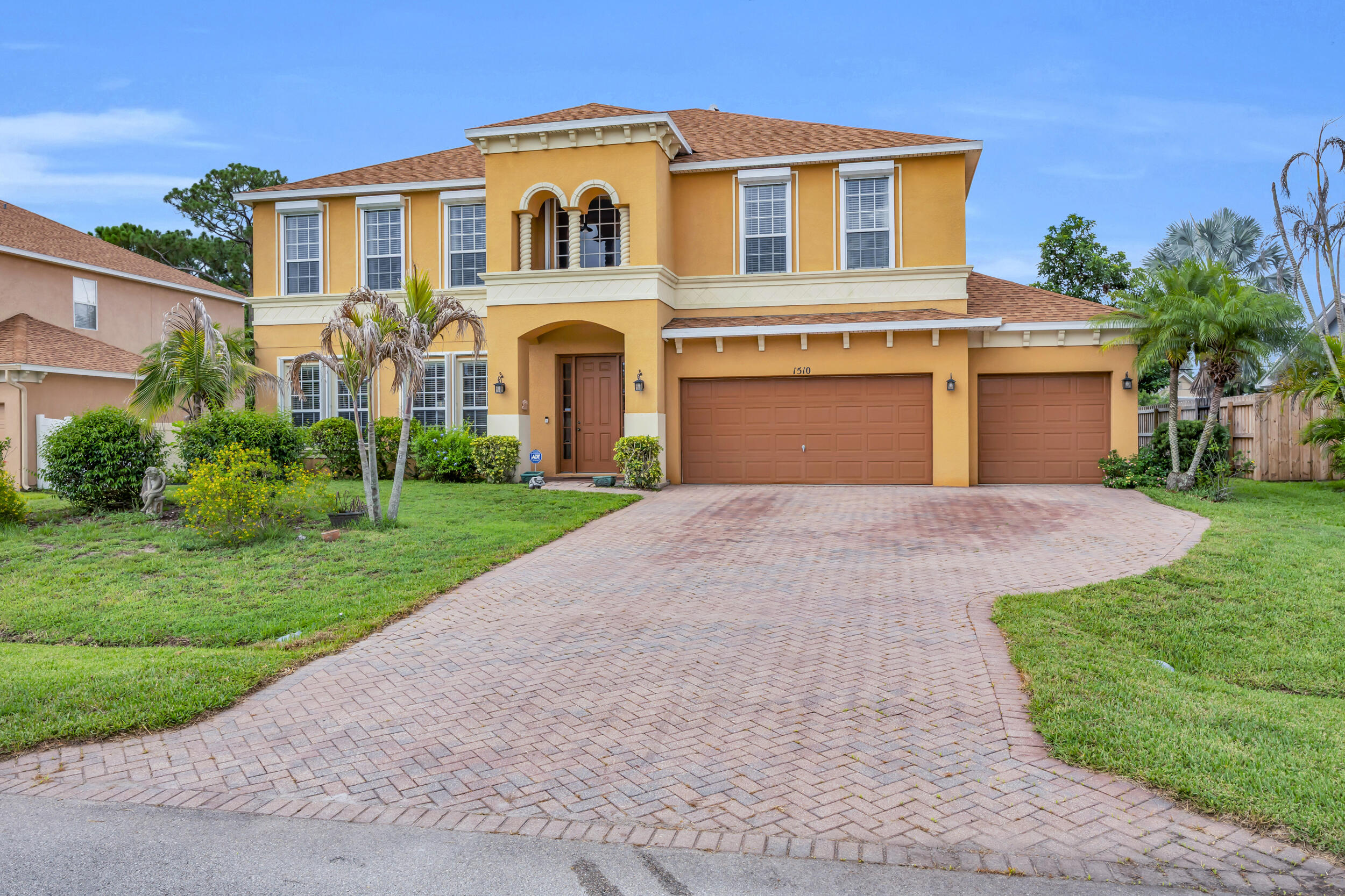 Your new Mediterranean style home offers plenty of space for you to enjoy in so many different ways with so little to worry about because it was meticulously maintained. No "cookie cutter" - That's for sure - Roof, approximately 4 years old, hot water heater, approximately 2 years old, CBS (Concrete Block Structure) 1st level means virtually no maintenance and also means safety from inclement weather, as well as a dedicated generator outlet installed outside to accommodate generator and accordion shutters for windows make it an even safer home. Media room / rec room / game room (you decide) is a huge bonus for an upstairs retreat or for entertaining. Enjoy your coffee in a serene sunroom. Tasteful touches and finishes such as vinyl blinds on all windows, crown molding, and  marble window sills accent the already existing character. 2 walk in closets provide extra space for your wardrobe can be found in the downstairs bedroom and 2 walk in closets are also in the primary bedroom upstairs. Primary bathroom also features a roman tub. You'll have trouble deciding which is your favorite room, or will it be the screened in saltwater pool area with cabana bath? 3 car garage is another facet you'll be able to use to your advantage and home is close to shopping and dining options. NO HOA !! Sooooo..... when are you coming to visit?