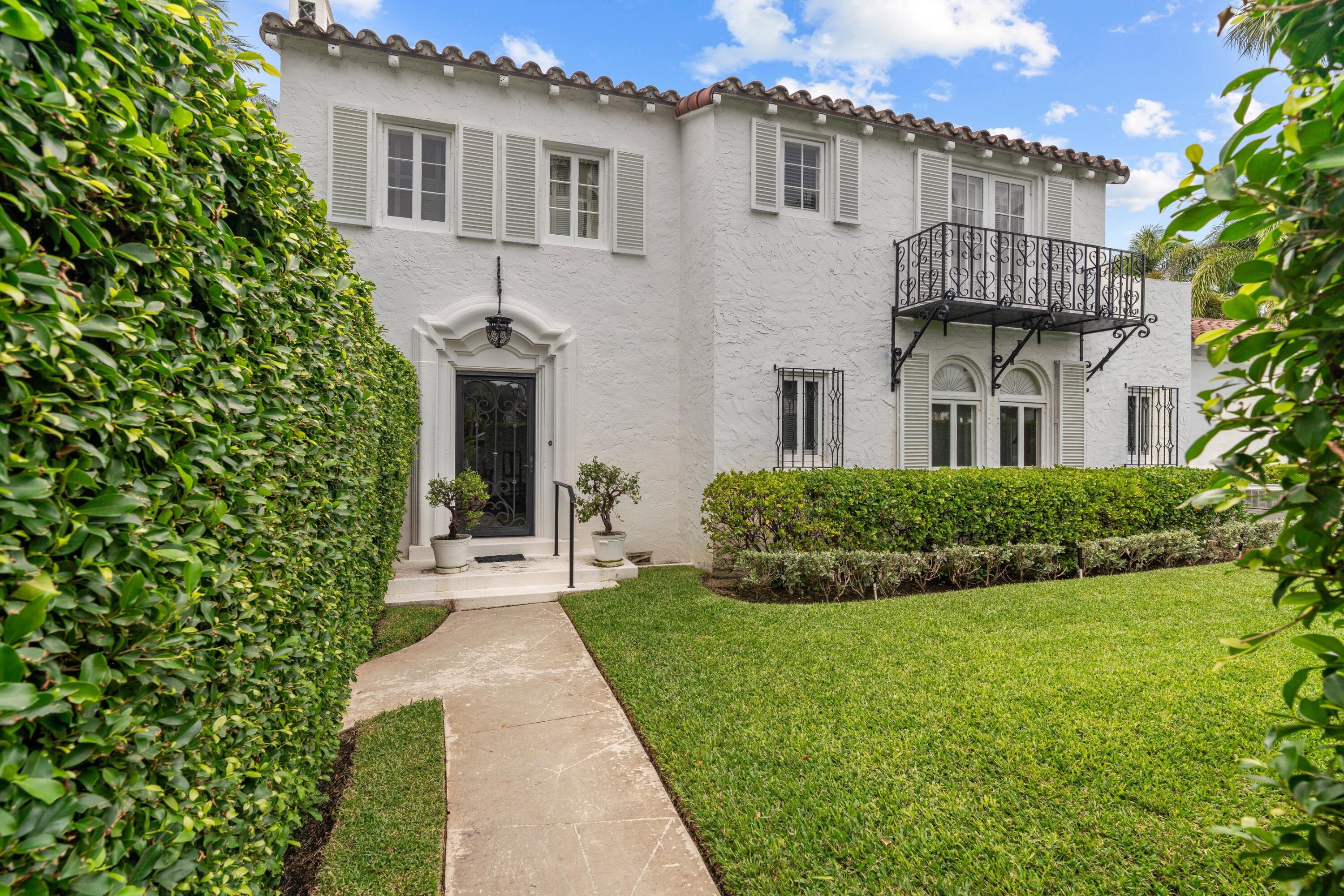 Rare opportunity to own an oversized lot with a fabulous 1926 house in original condition. Old Palm Beach at it's best with a 2 car garage, guest apt. over the garage and magnificent lawn and pool.
