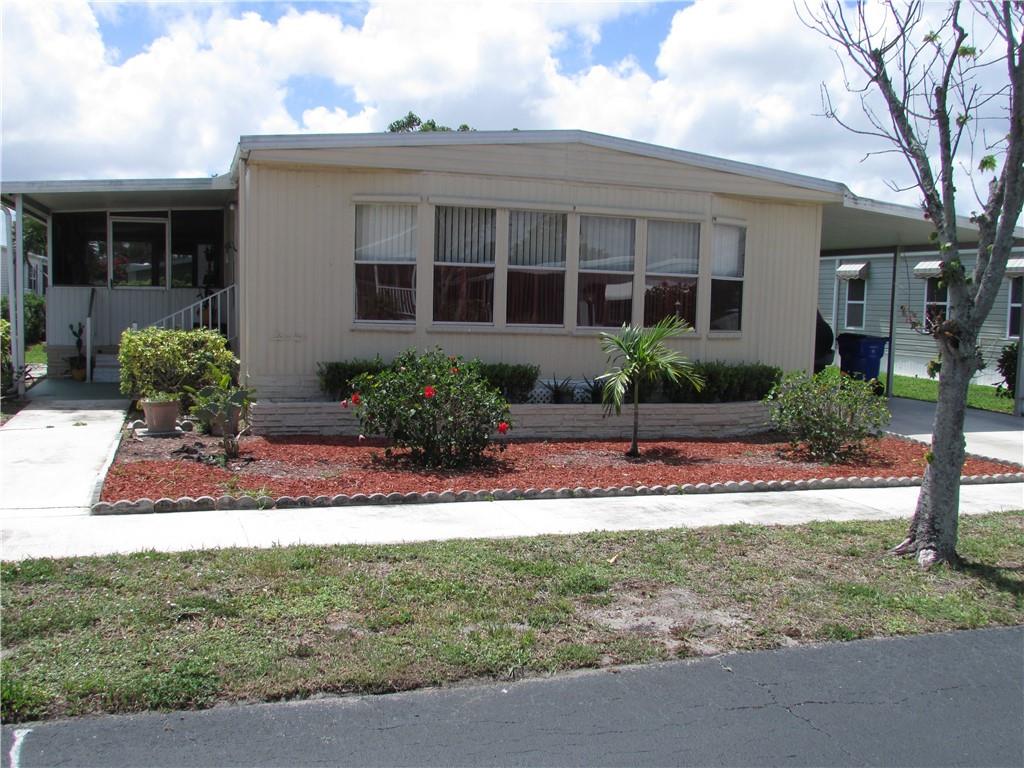 SPACIOUS 2 BEDROOM HOME WITH ISLAND KITCHEN, DEN, AND LARGE SCREENED PATIO.  THIS HOME IS READY FOR UPDATING, LOTS OF POTENTIAL - MAKE THIS YOUR OWN!  MANUFACTURED HOME LOCATED IN AN ADULT (55+), GATED COMMUNITY, OWN YOUR LAND. CLUBHOUSE, HEATED POOL, SOCIAL ACTIVITIES. CONVENIENT  TO BEACH AND SHOPPING. SMALL ,PET OK, NO LEASING 1ST 2 YEARS. SOLD AS IS WITH RIGHT TO INSPECT.****MULTIPLE OFFERS BRING YOUR HIGHEST AND BEST OFFER, DEADLINE FOR OFFERS IS NOON MONDAY 04/10/23.****