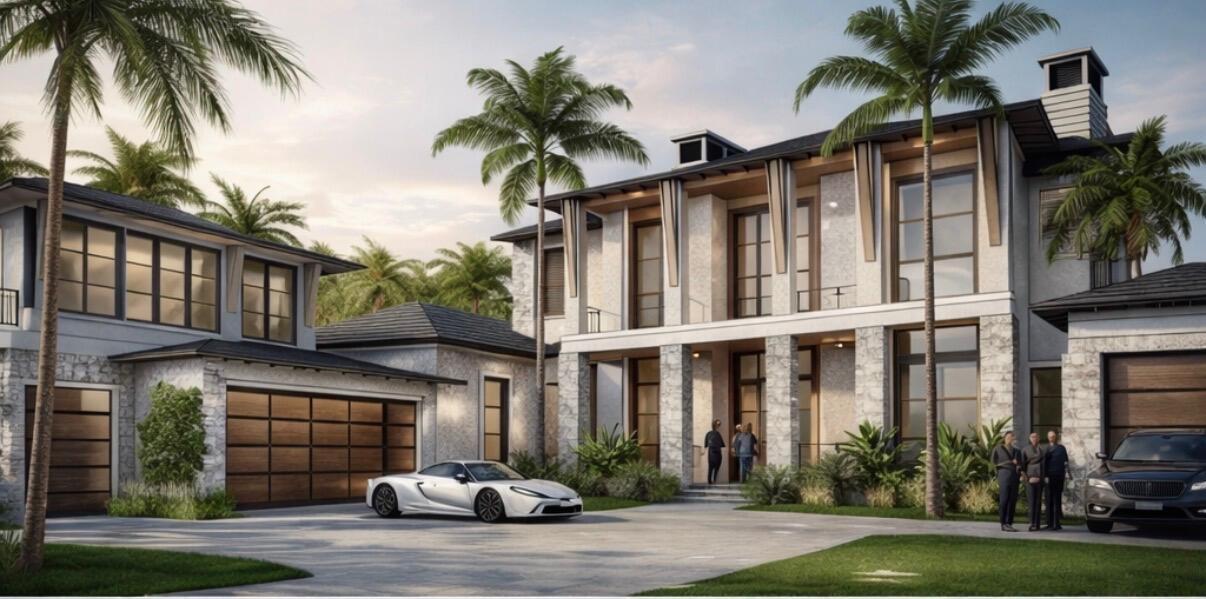 Nestled behind the private gates of Prosperity Bay Village in the heart of Palm Beach Gardens, this extraordinary modern island estate delivers the ultimate blend of architectural brilliance, refined luxury, and a premier yachting lifestyle. Situated on over a half-acre of pristine waterfront, the newly constructed residence commands attention with clean contemporary lines, expansive walls of glass, and seamless indoor-outdoor living. A brand-new 100-foot seawall and three oversized boat slips accommodate exceptionally large vessels, offering direct access to open water with no fixed bridges a rare and coveted opportunity for serious boaters The architecture, masterfully designed by Affiniti Architects, is complemented by expert construction from Foster Banyan Building and Development and thoughtfully curated interiors by Decorators Unlimited a collaboration that delivers exceptional quality, vision, and execution. Inside, luxury transitional interiors balance modern sophistication with warm, artisanal detail. White oak millwork, hand-finished plaster accent walls, and custom cabinetry create a sense of craftsmanship and permanence throughout. A soft, organic palette of ivory tones, textural coral stone, and warm metal accents adds depth while maintaining a light, inviting aesthetic. The thoughtfully designed floor plan offers grand scale and effortless livability. A soaring great room flows into a stunning chef's kitchen featuring bespoke cabinetry, refined stone surfaces, tailored metal details, and an adjacent scullery. Formal dining and a temperature-controlled wine display elevate the entertaining experience, while expansive glass doors open to covered loggias, outdoor dining and lounge areas, and resort-style waterfront entertaining spaces. The first-floor primary suite is a private retreat with serene water views, dual walk-in closets, and a spa-inspired bath appointed with honed stone and warm wood finishes. Every space reflects intentional material selection and timeless design. Upstairs, an oversized club room becomes a true focal point of the home a dramatic yet inviting space designed for entertaining on a grand scale. Framed by expansive glass and opening to a generous private balcony, the room captures incredible water views and coastal breezes, creating a seamless indoor-outdoor experience. Whether hosting evenings with guests, enjoying sunset views, or creating a dedicated media or lounge environment, this elevated space offers flexibility and impact. Multiple guest suites, including a VIP suite with private balcony, along with a loft, craft room, second laundry, and secure safe room provide exceptional functionality for multigenerational living.  Additional highlights include a private elevator, guest suite on the main level, mudroom, oversized laundry room, and an impressive four-car garage configuration with dedicated golf cart storage. Above the garage, a versatile wellness area is designed to accommodate a range of possibilities from sauna and cold plunge to fitness studio, golf simulator, office, or Captain's quarters. Designed for those who demand both elegance and adventure, this waterfront masterpiece pairs refined interiors with serious dockage capability a commanding and rare opportunity in Palm Beach Gardens.