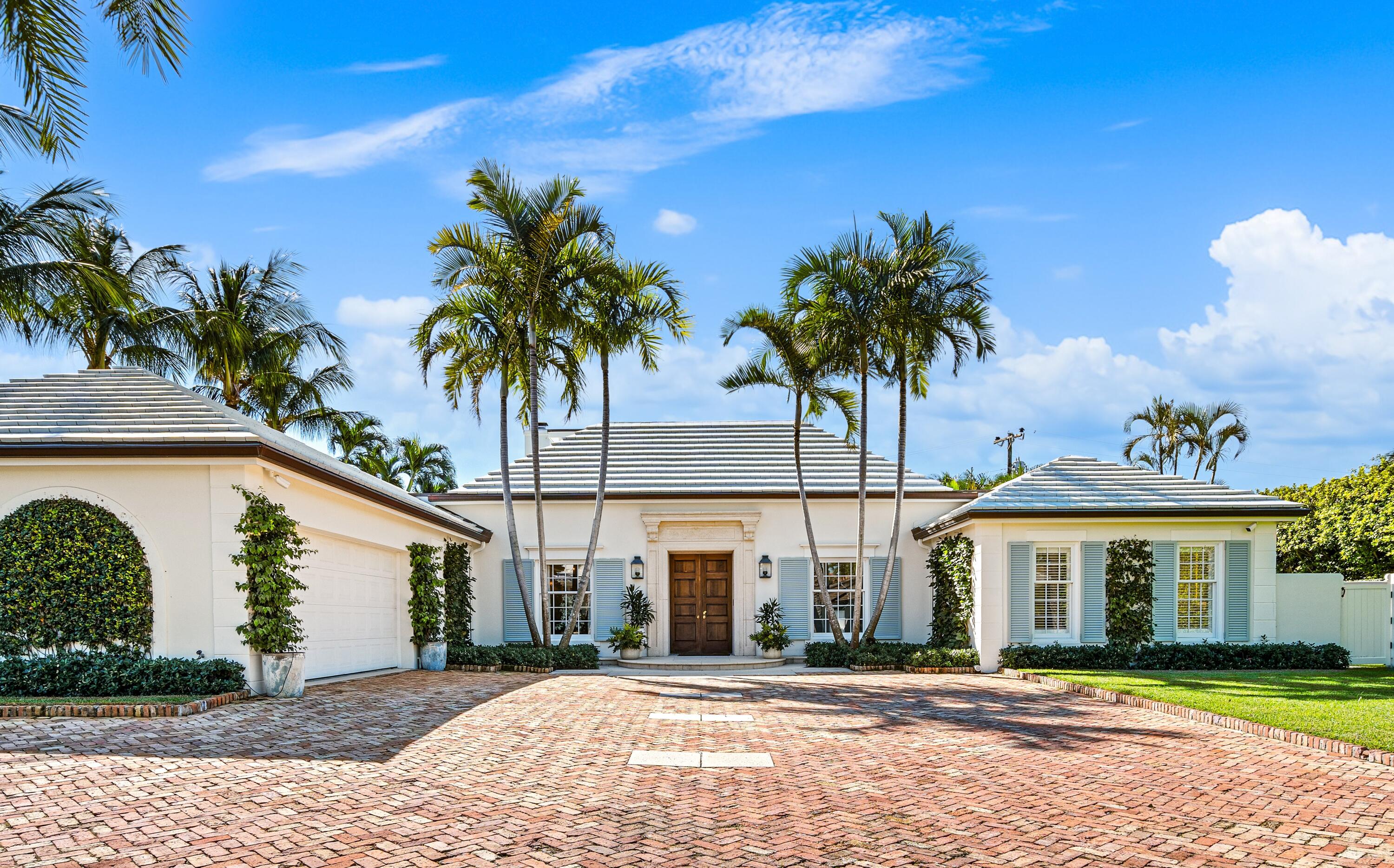 During the extensive 3-year renovation, the Sellers spared no expense and collaborated with one of Palm Beach's finest teams of professionals: Fairfax & Sammons Architects, John G. Mitchell Inc, General Construction and McCann Design Group to create a home to the very highest standard. Details include ten-foot ceiling heights, handsome wood-plank flooring, custom built-in French Lime Oak cabinetry, rich paneling, molding-enhanced ceilings, decorator wall coverings, Lutron lighting throughout, and sound wired independently in each room. The living room, epitomizing chic refinement, features a charming Louis XIV limestone fireplace, while three sets of French doors lead out to the pool and dining loggia. The sleek chef's kitchen pairs form and function, finished with contemporary, custom cabinetry, stone counters and backsplashes, top-of-the-line appliances, and an adjoining breakfast area set within an enchanting bay window. The split bedroom plan places the first-floor primary suite in a wing of its own for total privacy. Luscious greenery and well-manicured grounds are hallmarks of this enchanting property. An old-brick motor court approach creates a distinguished street-side impression, and for outdoor living, an alfresco dining area is next to the sun-splashed pool, while an intimate private patio with seating is tucked away in the charming east garden. The home is complete with a full house generator.

DISCLAIMER: Information published or otherwise provided by the listing company and its representatives including but not limited to prices, measurements, square footages, lot sizes, calculations, statistics, and videos are deemed reliable but are not guaranteed and are subject to errors, omissions or changes without notice. All such information should be independently verified by any prospective purchaser or seller. Parties should perform their own due diligence to verify such information prior to a sale or listing. Listing company expressly disclaims any warranty or representation regarding such information. Prices published are either list price, sold price, and/or last asking price. The listing company participates in the Multiple Listing Service and IDX. The properties published as listed and sold are not necessarily exclusive to listing company and may be listed or have sold with other members of the Multiple Listing Service. Transactions where listing company represented both buyers and sellers are calculated as two sales. "No payments made until title passes" Some affiliations may not be applicable to certain geographic areas. If your property is currently listed with another broker, please disregard any solicitation for services. Information published or otherwise provided by seller, listing company or its representatives is deemed reliable but are not guaranteed and subject to errors, omissions, or changes without notice. Copyright 2026 by the listing company. All Rights Reserved.
