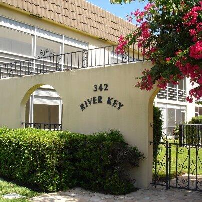 1 BR/1 BA unfurnished second floor corner unit condo in the sought after River Key community, located on the Earman River. Docks are available for rent through private owners. Spacious screened balcony with a storage closet overlooking the pool. Features include impact sliders and windows, central HVAC, fresh paint, new flooring, new range, exterior dusk to dawn lighting, doorbell, updated electrical panel, and fiber optic internet. One assigned parking space and an on site car washing area. Community amenities include a pool and laundry facilities. Water, sewer, and trash are included. 2nd floor corner unit. overlooking pool. newly painted, screened balcony, impact windows and slider, new flooring, freshly painted, exterior dusk to dawn lighting, new doorbell and electrical panel, fiber optic internet, car washing area available on site, laundry on site, water, sewer, trash included,