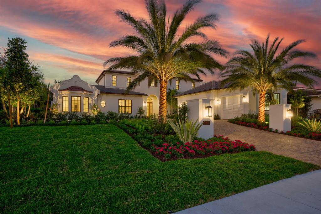 Unprecedented, bespoke opportunity in this brand new construction golf course estate, ''The Orchid House'', curated by RJS Builders & South Trace Interiors. Architecturally stunning and nestled amongst beautiful golf course, lake, and garden views with approximately 6,070 of indoor/outdoor space, 4,500 square feet under air, for a total of 4 full bedrooms, plus den, loft, and 6 bathrooms. Beyond the ivory and marble foyer, an expansive living room with fireplace and dining area seamlessly transition under voluminous ceilings, with White Oak beams above brushed European Oak floors, each with uniquely orchestrated golf course and garden views. Stately Chef's kitchen, with walk-in pantry, dry bar, and counter seating for gatherings, is anchored by Driftwood Oak cabinetry and select appliances finished in quartzite. Off the kitchen, an inviting family room leads to adjacent cabana bath, morning loggia, and outdoor living beyond. Retreat to the expansive first floor Owner's suite with vaulted tongue and groove ceiling, two walk-in closets with built-ins, and tranquil bath with dual sinks, soaking tub, walk-in jetted and rain shower head, all finished in a perfect blend of Carrara marble, aged brass, and bronzes. Private den with custom inlayed glass off the Owner's suite, provides a secluded refuge and adjacent full bathroom with shower. Upstairs three spacious additional bedrooms feature en-suite baths, secondary laundry, and are joined together by a multi-purpose loft. Endless outdoor entertainment awaits in the covered lanai with rich tongue-and-groove ceiling, morning loggia with summer kitchen, heated saltwater pool with sun shelf, decorative turf inlays, all backlit with lush, tropical landscaping and overlooking the 180+ degree lake and golf course views. Expansive brick paver motor court leads to a full three car garage with car lift to accommodate four vehicles. Reserved for the discerning resident, no detail or expense has been spared, including smart home iPad controls and full-house generator. Rare opportunity to immediately move in, watch the sun rise or 4th of July fireworks over the golf course and lake, just steps from the new clubhouse! 

Enjoy all that desirable, membership-optional North Palm Beach has to offer : new clubhouse, Farmer's Table restaurant and bar, redesigned Jack Nicklaus Signature golf, driving range, tennis center, Olympic-sized swimming pool with splash play area, private boat ramp, marina, playgrounds, parks, organized activities, all minutes from the area's best education, dining, shopping, and Palm Beach International Airport.