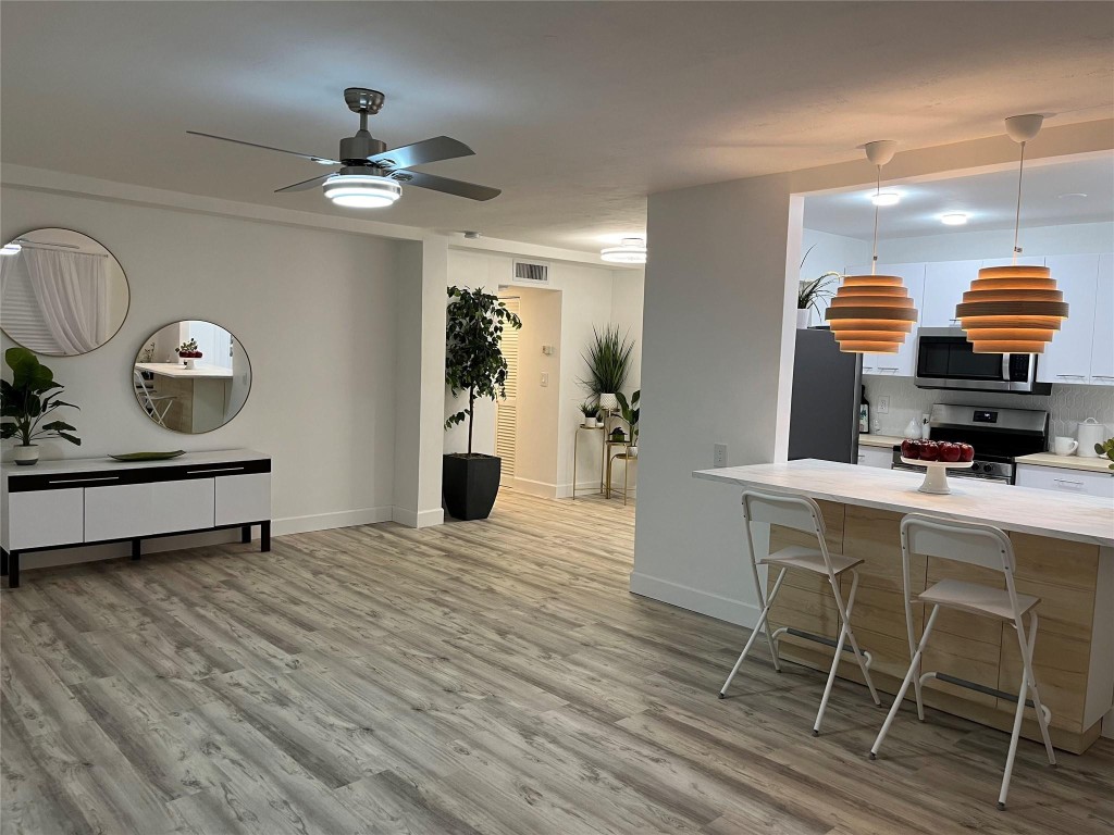Slice of Paradise in the heart of North Miami's-Sans Souci . Showing ONLY to Pre,-qualified buyers 20,% down 750 min credit score. Minimum. 5 year ownership before renting restriction. Small Bldg (40 units) 40y recertification passed. Beautiful, Modernized, Spacious 1 bedroom 1 1/2 bathrooms condo, Fully renovated. $211,000. 840 sf of stylish living space with all-new appliances, sleek finishes, open design. Tasteful upgrades, Extra-large bedroom with ample two door walk-in closet. Private Pool, assigned Parking..Laundry room on each floor Low HOA. No age restrictions. Pride of ownership: Beautiful block, 24/7 security cameras. Walking to Whole Foods, luxury restaurants, gyms, tennis courts, pharmacies, Cafes, boutiques & more.  Minutes from Aventura Mall, express bus to Downtown Miami a block away, Bal Harbour beach across the causeway, a jewel!