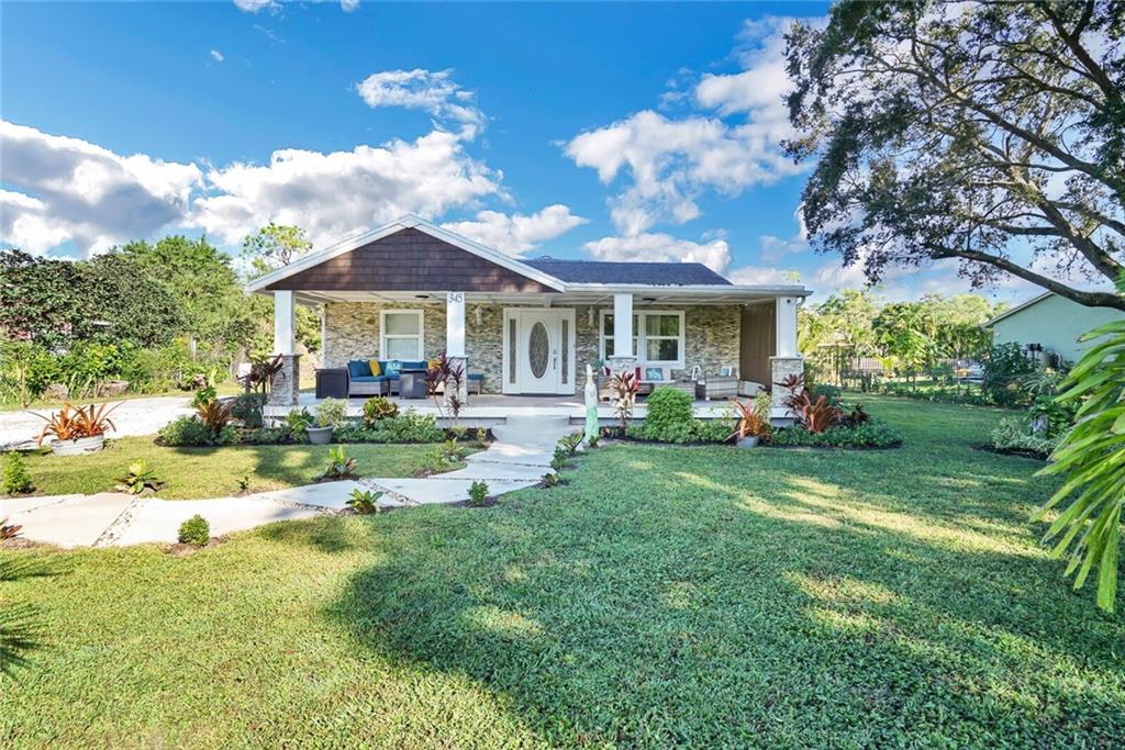 Completely remodeled-ALL New (2019): impact windows, shingle ROOF, AC, Water heater, state of the art electric panel. No popcorn ceilings, all hardwood laminate, vinyl & porcelain floors.  Subway tile in the bathroom, upgraded vanities granite, high efficiency commodes. Huge living space & spacious kitchen (new pipes) with Stainless steel, granite & SUB ZERO fridge. One car garage,  two (2) extended sheds, fruit trees, room for POOL, water toys & boats.  No HOA! RV, Trucks, motorcycles, pets, Renting Airbnb-OK.  Shops & restaurants close by.  Paved roads within 3 years. Loxahatchee Groves elementary, Western Pines Middle, Seminole Ridge Community High School. Septic/Well THIS WON'T LAST hurry!  All information is deemed reliable, but not guaranteed. All sizes approximate.