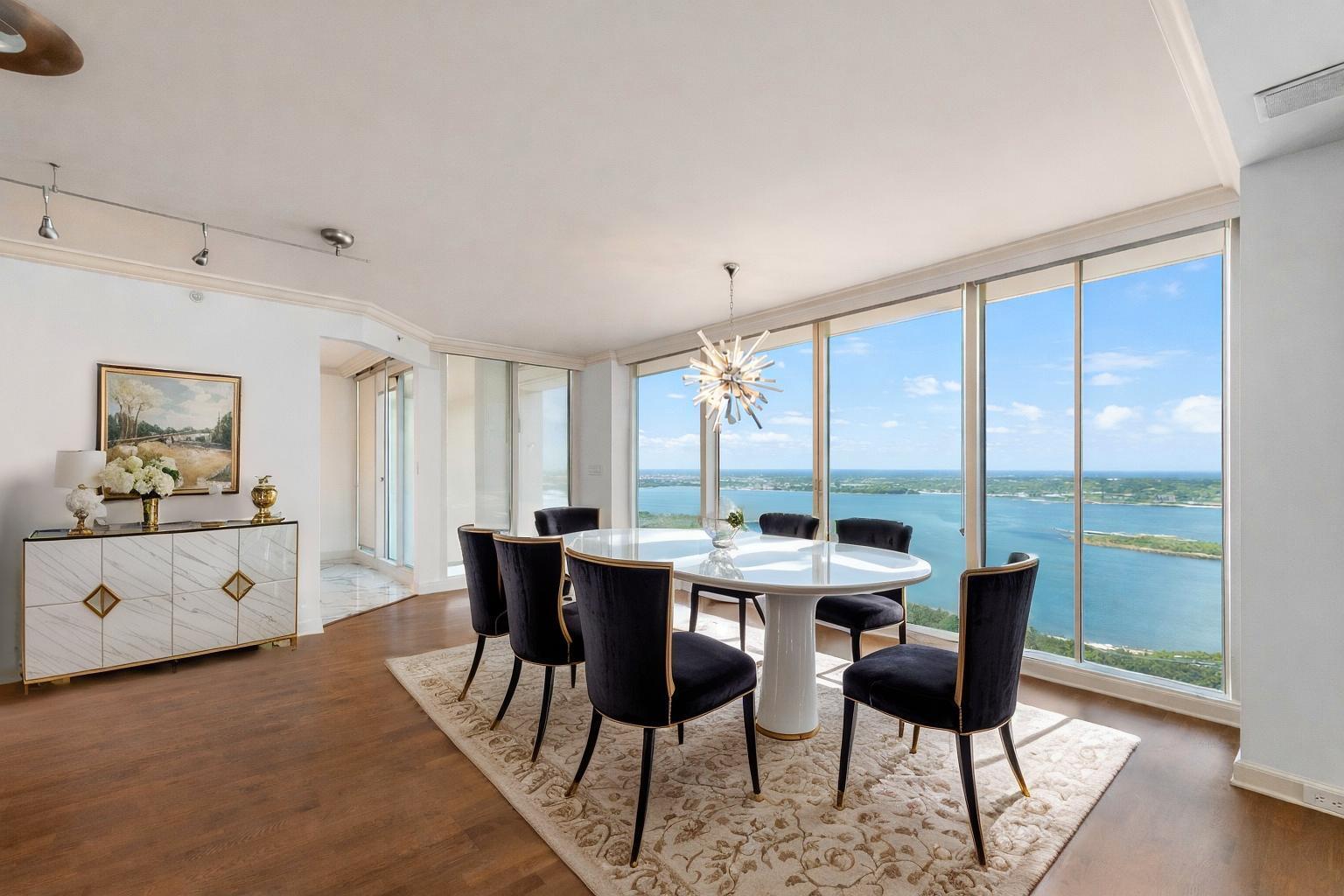 Now is THE BEST time to buy in The Plaza of the Palm Beaches with pre-reveal prices! Secure this rare double sized apartment with more than 4,000 living square feet before the building renovations are completed and prices increase!   Secure this premier apartment with breathtakingly expansive intracoastal and ocean views from this sprawling and elegantly restored three bedroom, four and half bath condo with library/office and lounging space!   This luxury apartment offers a grand master suite with walk-in closet, multiple reach-in closets and custom built-ins throughout. Bright en suite guest bedrooms offer plenty of closet space.  Premier Chef's Kitchen offers Thermador appliances, custom cabinetry and high-top island for dining and entertaining. Partial impact windows and sliders.  Entertain guests on your private balcony with dining areas, or simply take in the Palm Beaches spectacular sunrises and sunsets with panoramic eastern, western and southern views!   Stunning home library offers beautiful built-ins and wet bar. Designated laundry room with sink and abundant storage throughout.    Luxury living awaits you in this pet friendly full-service condominium including 24-hour security, concierge service, valet parking, fitness center, two swimming pools, a sauna, tennis, pickle ball and club room for added entertaining!  Situated along the intracoastal waterway, and parallel to Palm Beach, The Plaza of the Palm Beaches is mere minutes to world class dining, shopping and entertainment!    This is one of those opportunities you do not want to miss!