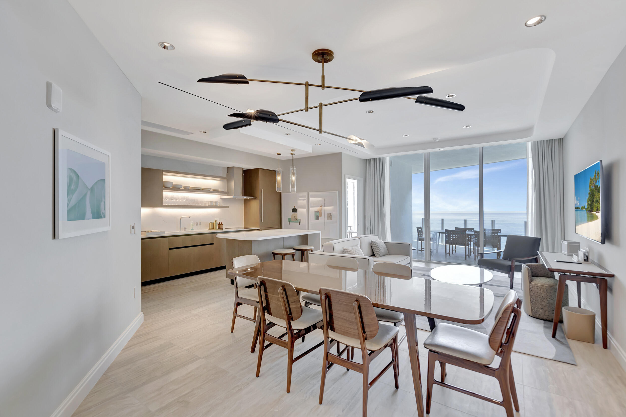 BRAND NEW FOUR SEASONS RESIDENCES FULLY FURNISHED RESIDENCE, Seventeenth floor, furnished hotel residence with 2 bedroom, 2 1/2 bath and a southeastern exposure with direct ocean views. Dramatic floor to ceiling glass and gracious open terraces afford you ample natural light throughout the home. Gourmet kitchen with custom lacquered cabinetry, Sub Zero and Wolf appliances. Dual owners retreat configuration optimizes privacy between you and your guests with a lockout configuration. Abundant closet space throughout this luxury residence. Baths are adorned with signature marble, custom oak cabinetry, and brushed nickel Waterworks fittings. Seamless/capless glass rails maximize your unobstructed views of the ocean. Hotel rental program is an option with this property with revenue split between In addition to the exemplary lifestyle offered within your residence the community offers several dining options from light fare at Honey Fitz to Evelyn's Terrace with a full menu. A signature restaurant is planned to be open ground level by end of the year. You can also enjoy pool side dining and drinks at either of our two private heated pools as well as private cabana butler service. This Five Star premier building also offers a Four Seasons full service spa and state of the art fitness facility with fitness concierge.Hotel rental program is an option with this property with revenue split between hotel and owner. The program has no maximum use and no black-out dates for owners