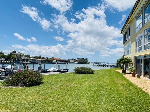 Awesome location!  S Hutchinson Island 1st Floor, 2/2, 1,316 sf updated waterfront unit. Located on Faber Cove waterway with deep water access. Boat slips are available for a low monthly fee, with electric and water.  Amenities include a club house, storage yard with workshop, Olympic-size pool, tennis, bocce ball, pickle ball, shuffle board and billiard room. Walking distance to the ocean, river and restaurants.  Just over the causeway experience all the quaint downtown area of Fort Pierce has to offer. There is always something happening or watch the dolphins from your air-conditioned lanai.  Come enjoy this true tropical paradise!