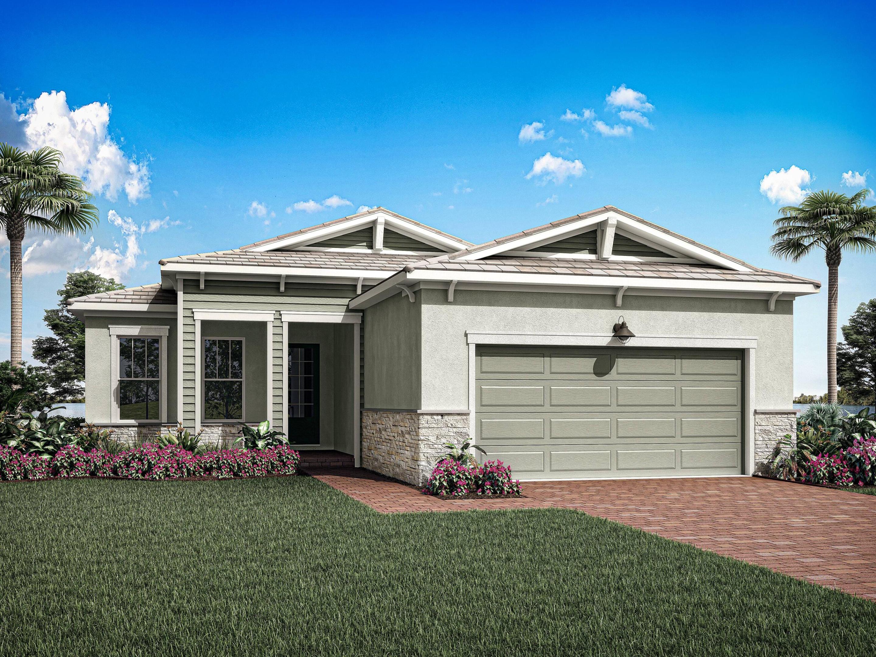 The Cameo offers thoughtfully designed one-story living with an open-concept layout, a spacious kitchen overlooking the Great Room, a private owner's suite with a walk-in closet, and a covered lanai perfect for relaxing or entertaining.