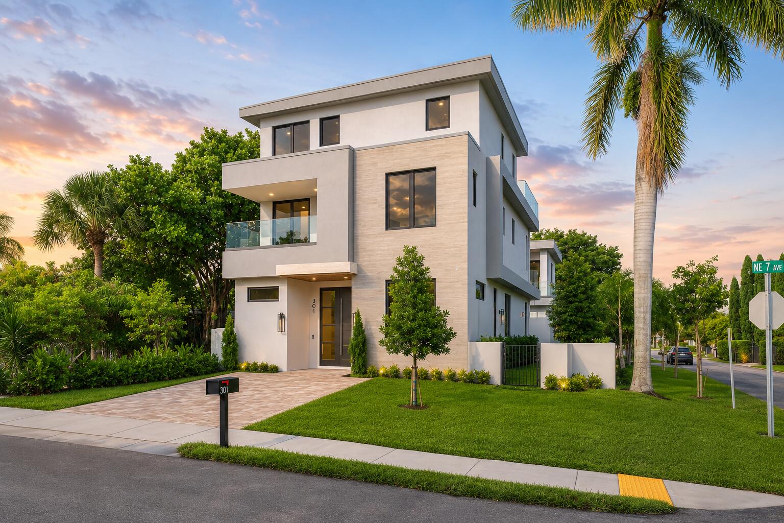LIVE YOUR DREAM! RARE luxurious designed home on Corner Lot of most sought after "Palm Trail Neighborhood" in Downtown Delray Beach! Prime #1 Location Near Intracoastal Waterway & Walking Distance to Vibrant Downtown & Serene Beach! ABSOLUTELY GORGEOUS! NEW 2026 CUSTOM-BUILT | LUXURY-DESIGNED MASTERPIECE ON RARE CORNER LOT! IMPECCABLE DESIGN & UNPARALLELED ELEGANCE | ALL TOP-SHELF HIGH-END SELECTIONS, WORKMANSHIP, FINISHES | 5-Beds | 5.1 Baths | 2-Primary Ensuites 1st/2nd FL w/Balcony | Gourmet Kitchen/High-end Appliances/Quartzite Counters | Voluminous Ceilings | Stairs/Glass Railings | Luxurious Heated-Saltwater Pool/Spa/Summer Kitchen | 3.5-Car GA Epoxy | Natural Gas | Residential Elevator | Complete Smart Home Lutron System, Cat 6, Qolsys, Security System!