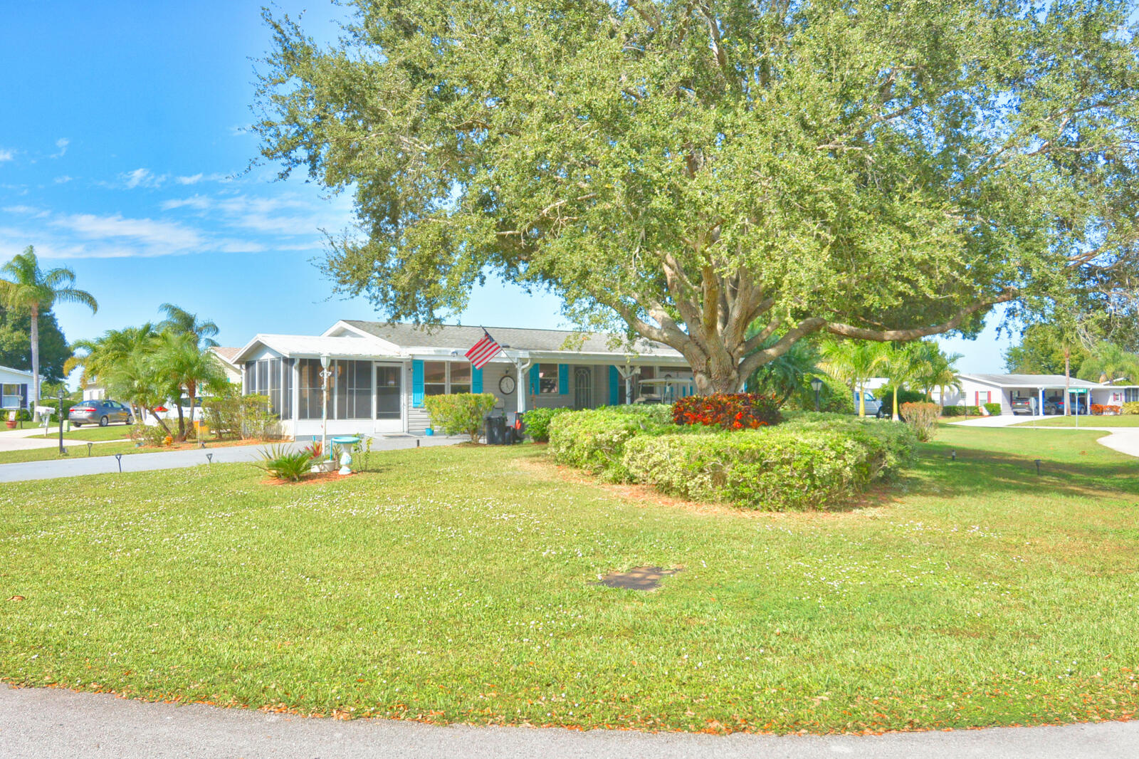 Savanna Club corner lot gem offering relaxed 55+ living. Enjoy an oversized landscaped lot, inviting outdoor sitting areas, and a bright 3 bed, 2 bath layout. Newer A/C, water heater, and water system add peace of mind. The enclosed porch expands your living space and creates the perfect spot to unwind in this vibrant, amenity rich community. Savanna Club offers the vibrant 55+ lifestyle you've been looking for, with three clubhouses, pools, a full fitness center, golf, a performing arts theatre, and an on-site restaurant. Enjoy resort style living, endless activities, and a welcoming community designed for connection and fun.