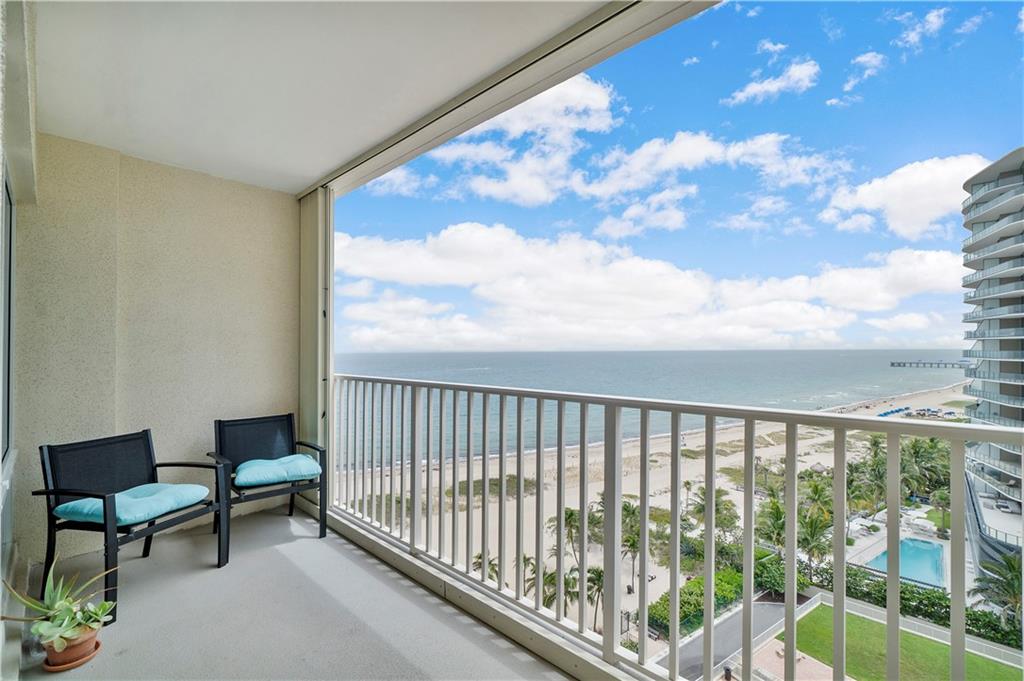 Gorgeous Oceanfront & Lighthouse/ Pier views from this 14th Floor condo at Admiralty Towers. Completely & finely updated & appointed residence with built ins throughout. Murphy bed & built in office space in 2nd bedroom. Master bedroom has custom closets, cabinets & nightstands. Walk in closets. Crown molding throughout with 6" baseboards. Fully renovated kitchen with Stainless appliances, quartz countertops , maple cabinets & custom counter/cabinet space. Subway tile glass backsplash. All custom lighting- sunscreen electric shades. Hurricane impact windows & doors.  Italian Stucco finished walls in entryway. 6 month A/C contract with UV light. Building has 24 /7 security. Heated pool right on the sand- Rec room/library/exercise room. Laundry on all floors. Live right on the sand!!!!!