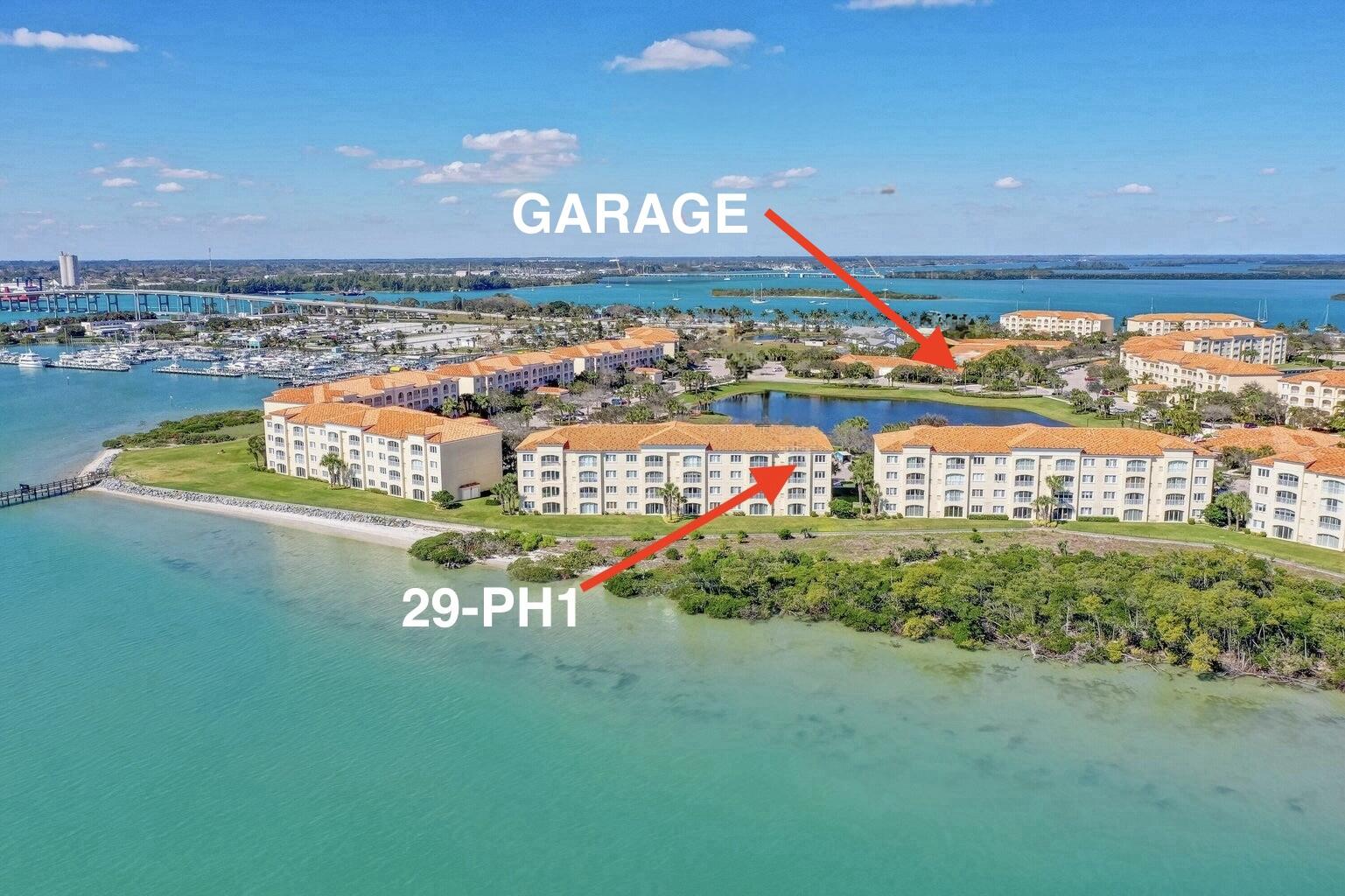 Rare PENTHOUSE corner unit in Harbour Isle West! This expansive 2,000 sq ft residence offers 10ft ceilings and breathtaking, wide Intracoastal views from every room. The layout features 2BR/2BA, a dedicated office. Enjoy a private  air condition garage with a new keypad. Resort amenities such as an expansive heated pool, fitness center, social activities, tennis... Located on Hutchinson Island, you can walk/bike to the Beach, Jaycee Park and Dining. Perfectly positioned for travel near the expanding Treasure Coast and Vero Beach Regional Airports. This penthouse--boasting the widest views in the building--will be your ultimate waterfront retreat. Luxury and convenience at a premier price! AVAILABLE IMMEDIATELY!!