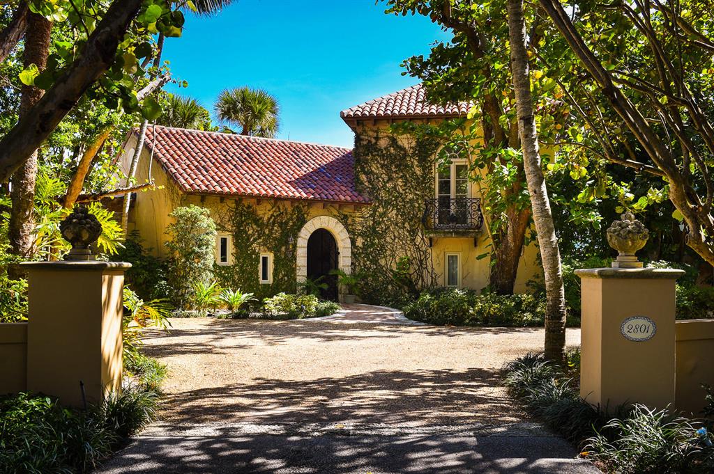Situated in the heart of Gulf Stream on almost an acre along the Atlantic Ocean, this gracious residence embodies the best of South Florida living and offers unique indoor-outdoor living spaces and a beautiful private beach.  
Enter this enchanting home through double wrought iron gates and open the solid oversized wooden doors into a light and bright rotunda and take in your first glimpse of sweeping ocean views.
The home features breathtaking design and architectural details. In the living room Palladium windows illuminate the beautiful trompe l'oeil, vaulted Pecky Cypress ceiling complemented by a Cuban tile and a grand stone mantel plus four additional fireplaces in the home. With a classically designed library, a traditional Florida room and a beachside family room, there is plenty space for friends and family to enjoy. 
Take a stroll down the beautiful brick and tree lined walkway into the courtyard which features a mission style steeple with bell, a luxurious pool with a spill over water feature, a private spa, and a patio with a newly renovated summer kitchen with gas grill. 
Retire to your ocean front patio overlooking your private white sand beach and relax to the sound of the waves crashing in your own backyard. 
This property, through its inviting and magical charm, provides ample space to plan everything from intimate gatherings to dinner dances for dozens while at the same time offering a calm respite from the hustle and bustle of everyday life.  
Conveniently located just north of Delray Beach's vibrant Atlantic Avenue and a 25 minute drive on beautiful A1A to Palm Beach's famed Worth Avenue. Three international airports are easily accessible.